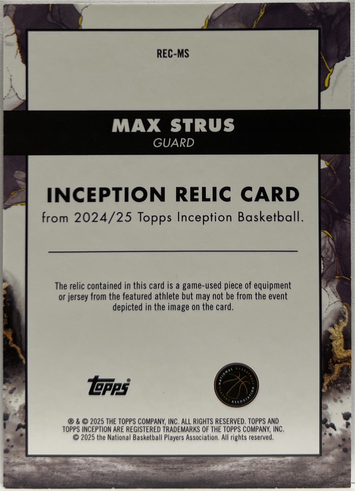Max Strus Patch Topps Inception Basketball NBA 2024/25