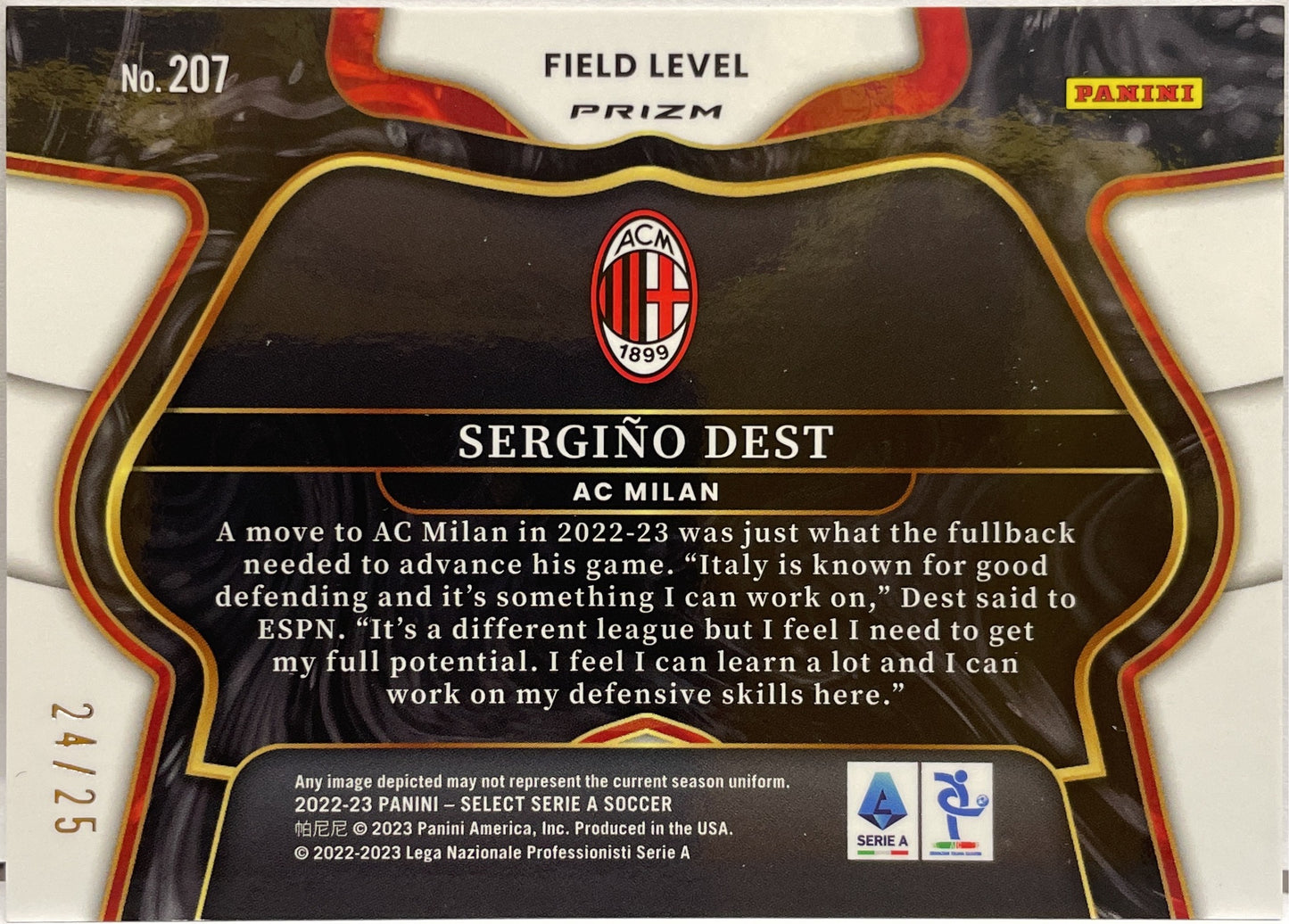 Sergino Dest 24/25 Field Level Tie Dye Select Serie A 2022/23