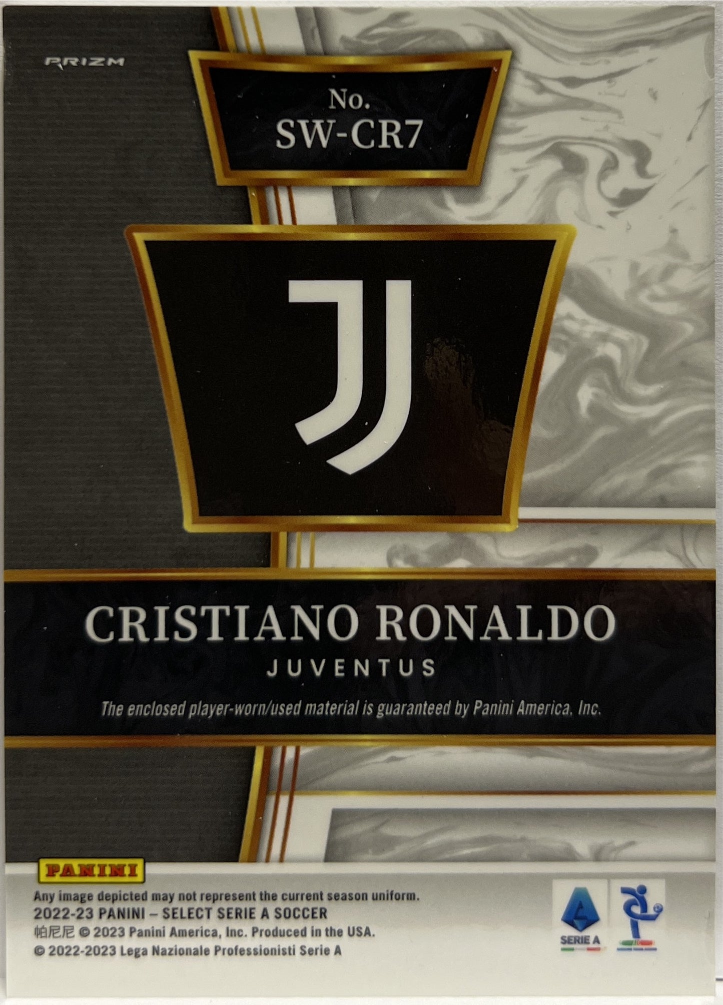 Cristiano Ronaldo Patch Player Worn Swatches Select Serie A 2022/23