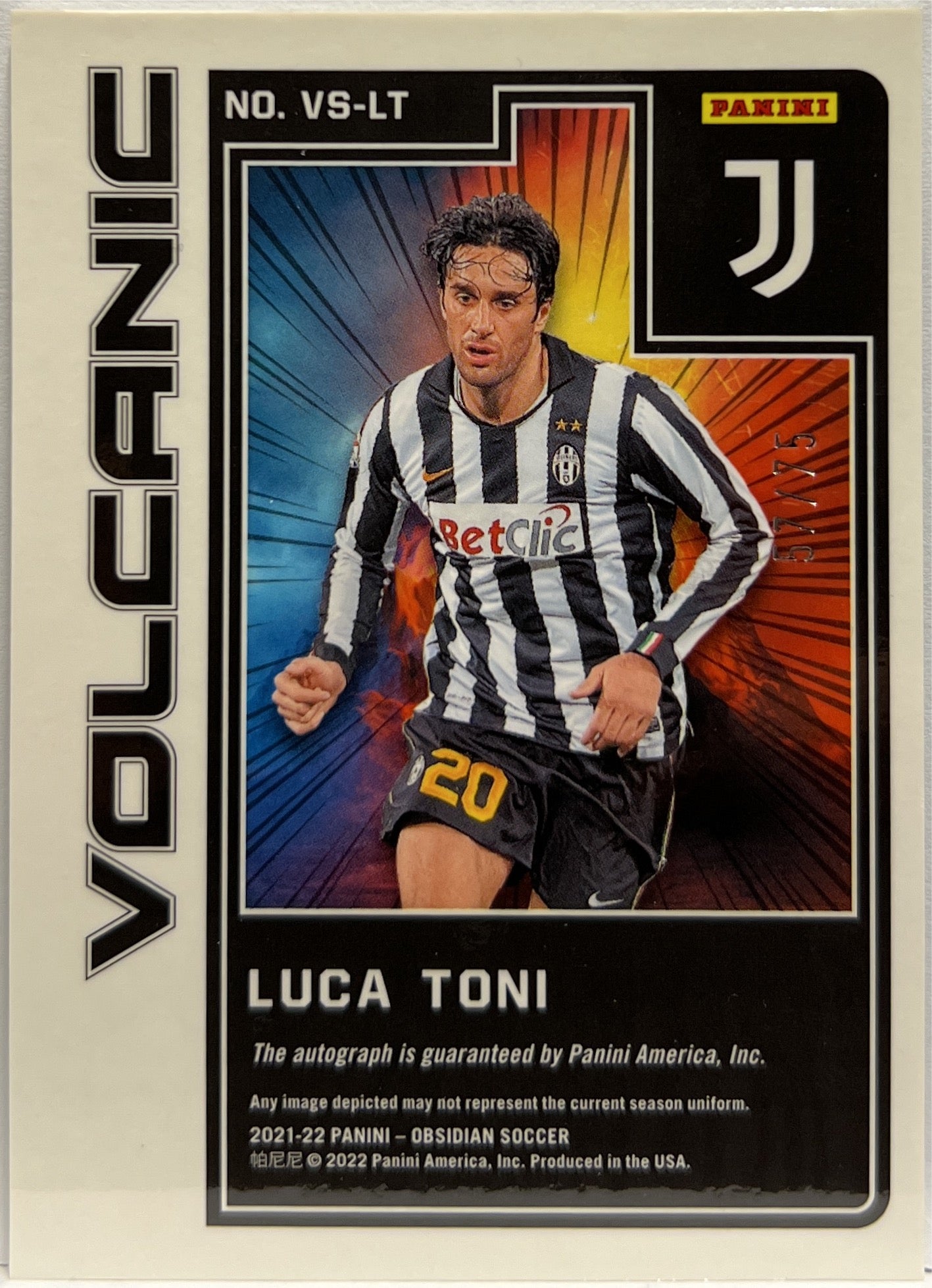 Luca Toni 57/75 Autograph Volcanic Obsidian 2021/22