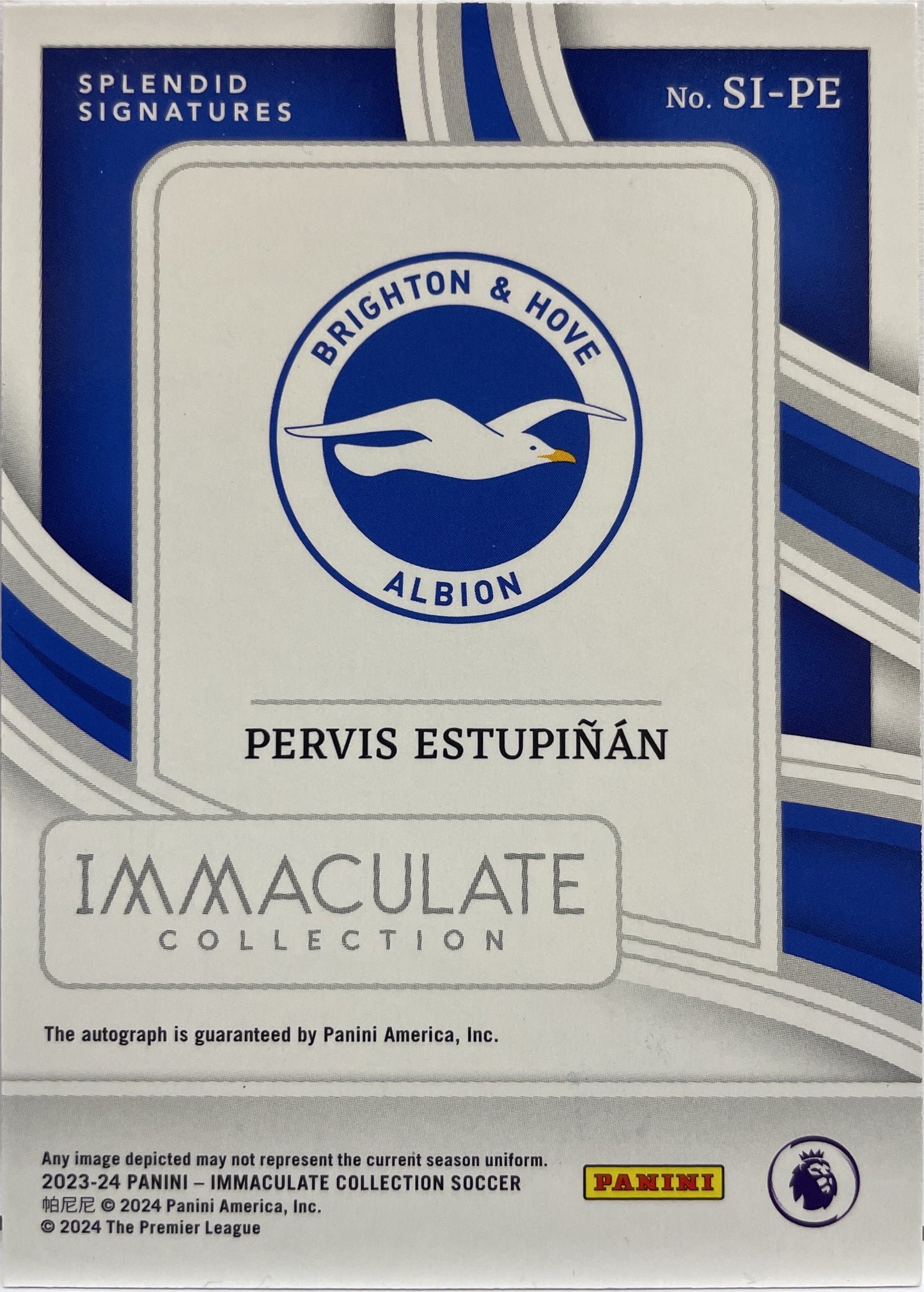 Pervis Estupinan 19/49 Autograph Panini Immaculate 2023/24
