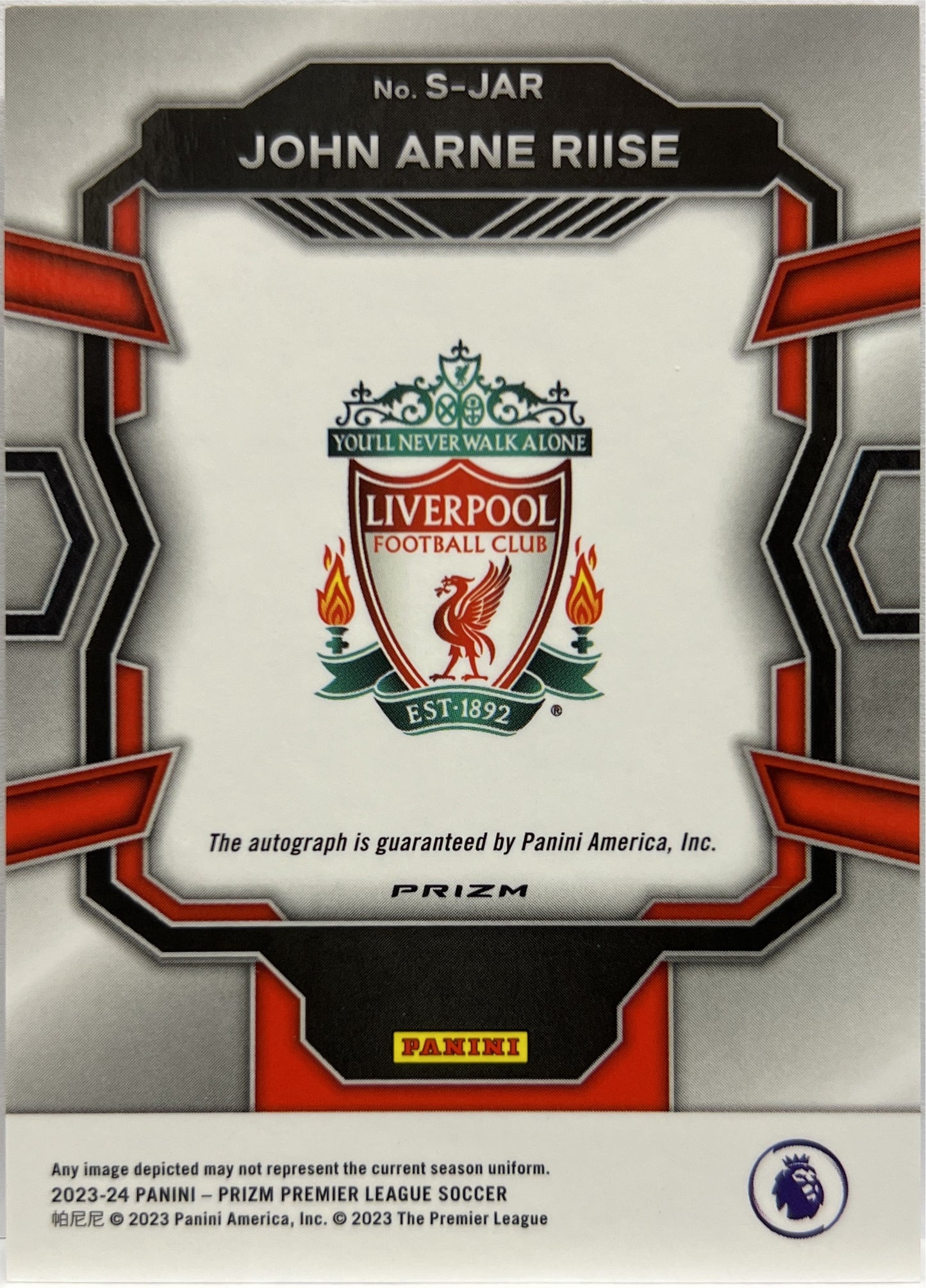 John Arne Riise Autograph Prizm Premier League 2023/24