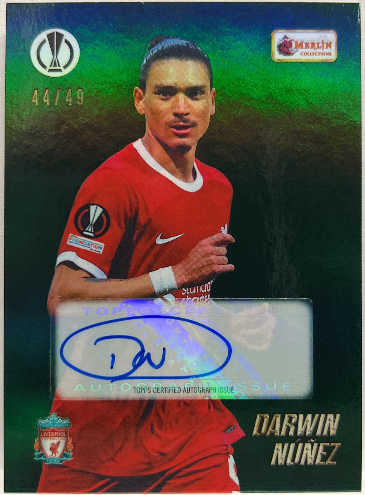 Darwin Nunez 44/49 Autograph Topps Merlin Heritage 2022/23