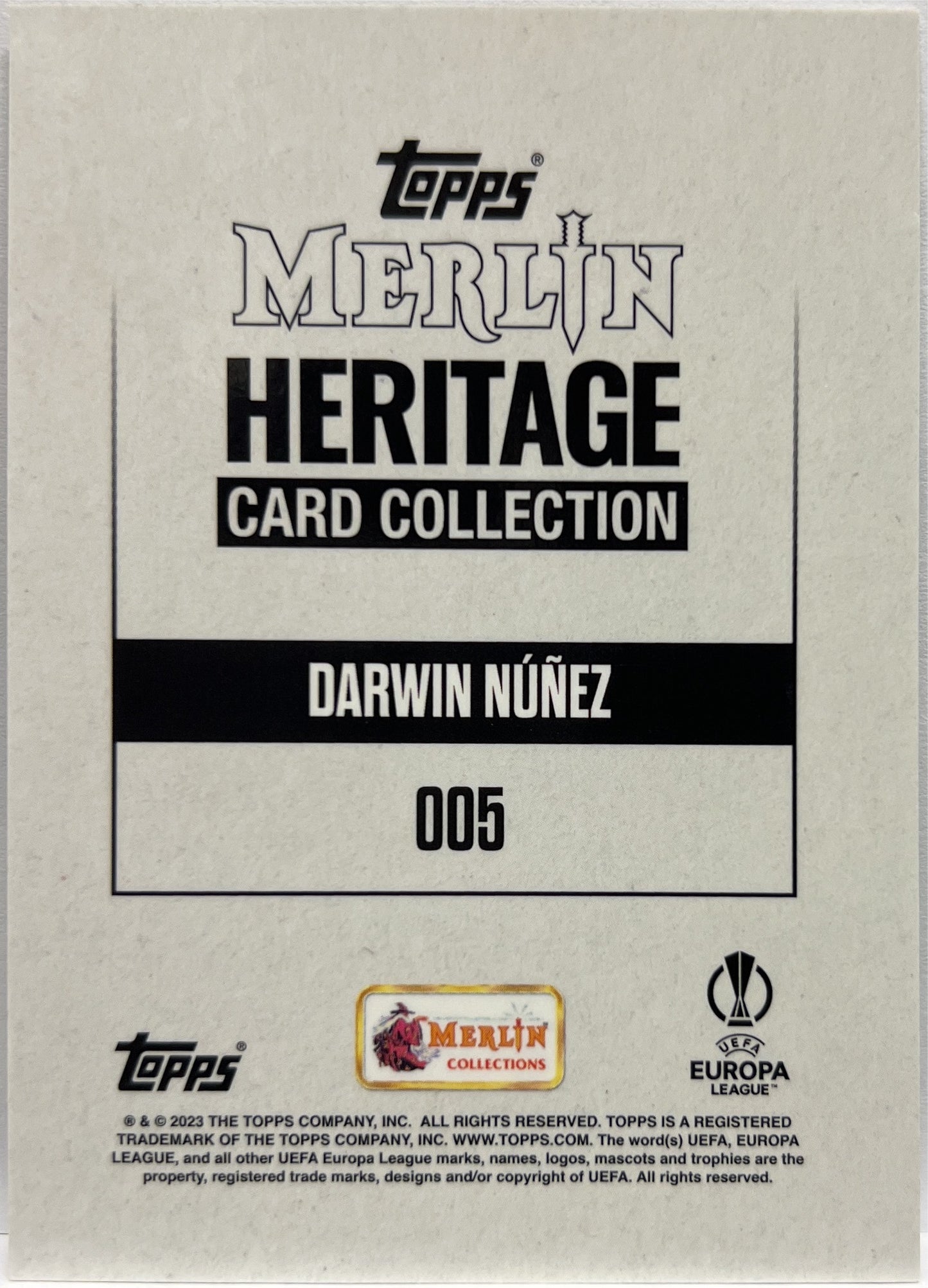 Darwin Nunez 44/49 Autograph Topps Merlin Heritage 2022/23