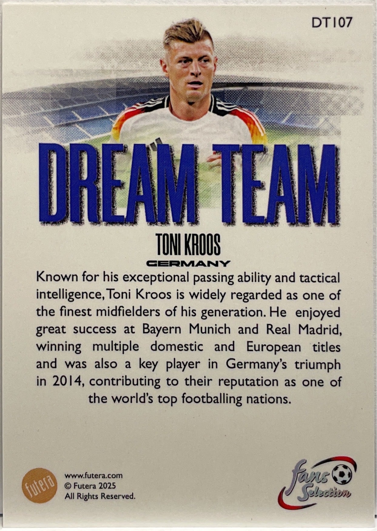 Toni Kroos Dream Team Futera Fans Selection 2025