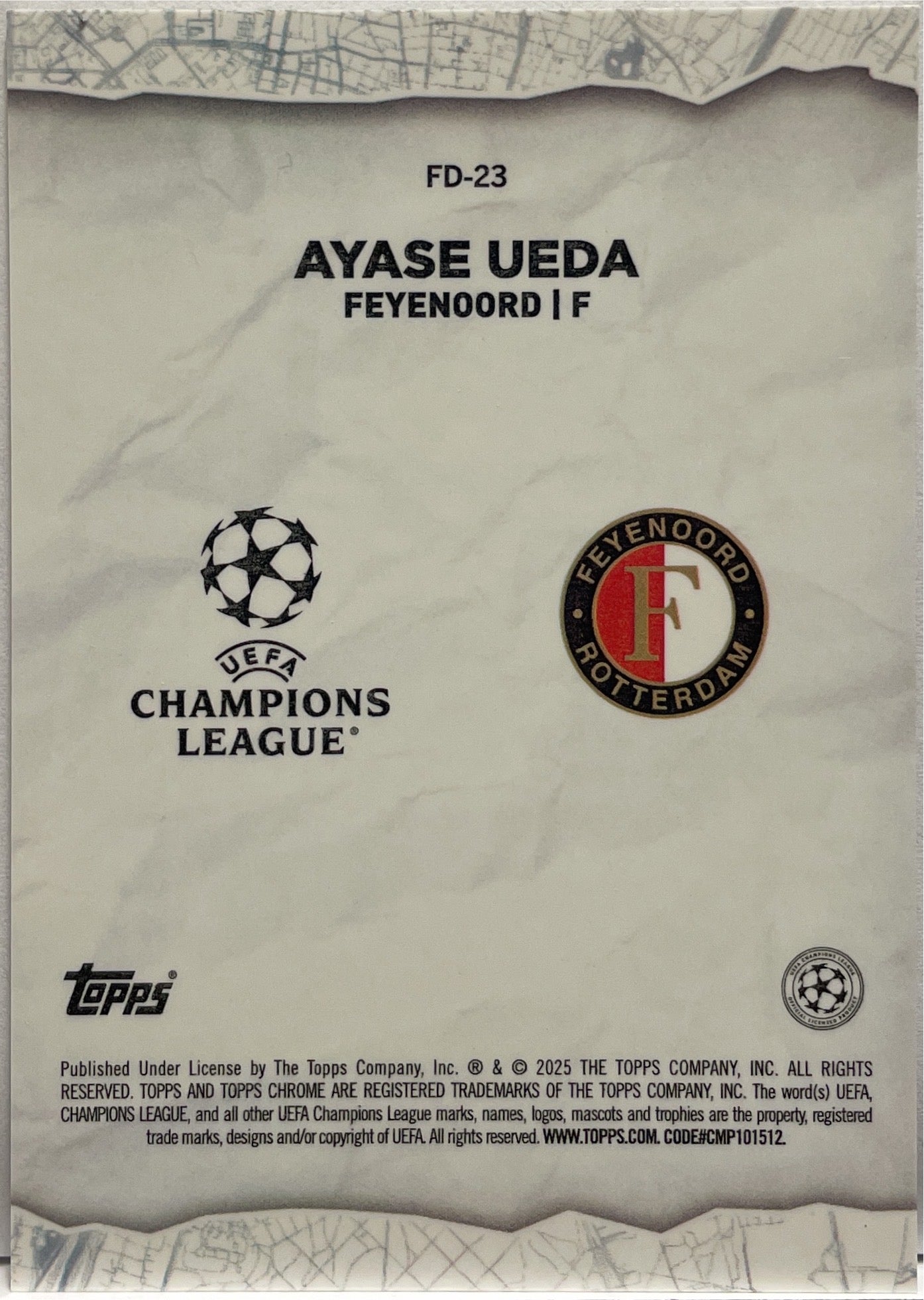 Ayase Ueda 197/199 Final Destination Aqua Topps Chrome UCC 2024/25