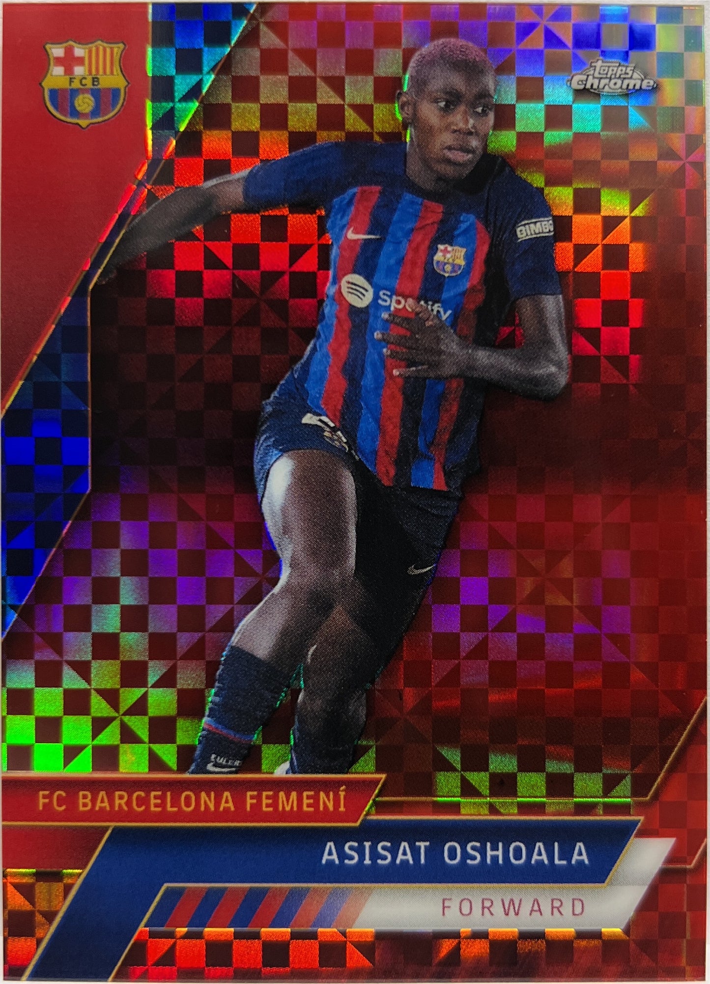 Asisat Oshoala 5/5 Red Topps Chrome Barcellona 2022/23