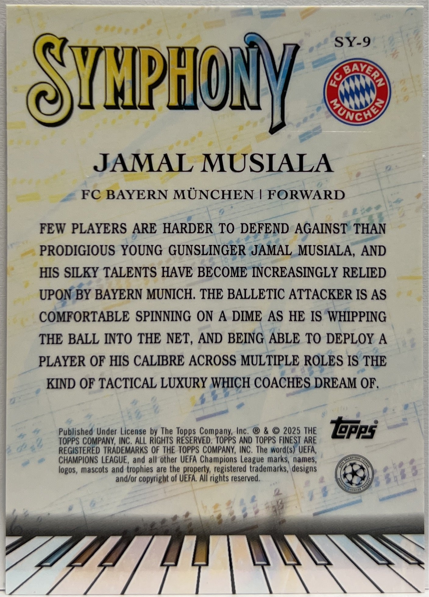 Jamal Musiala 29/299 Symphony Purple Topps Finest UCC 2024/25
