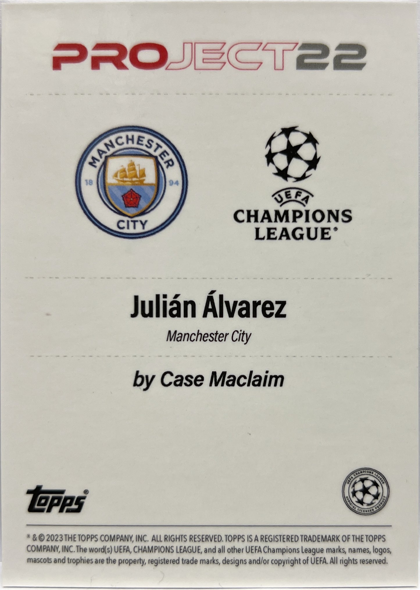 Julian Alvarez By Ivan Case Maclaim Topps Project 22 2023