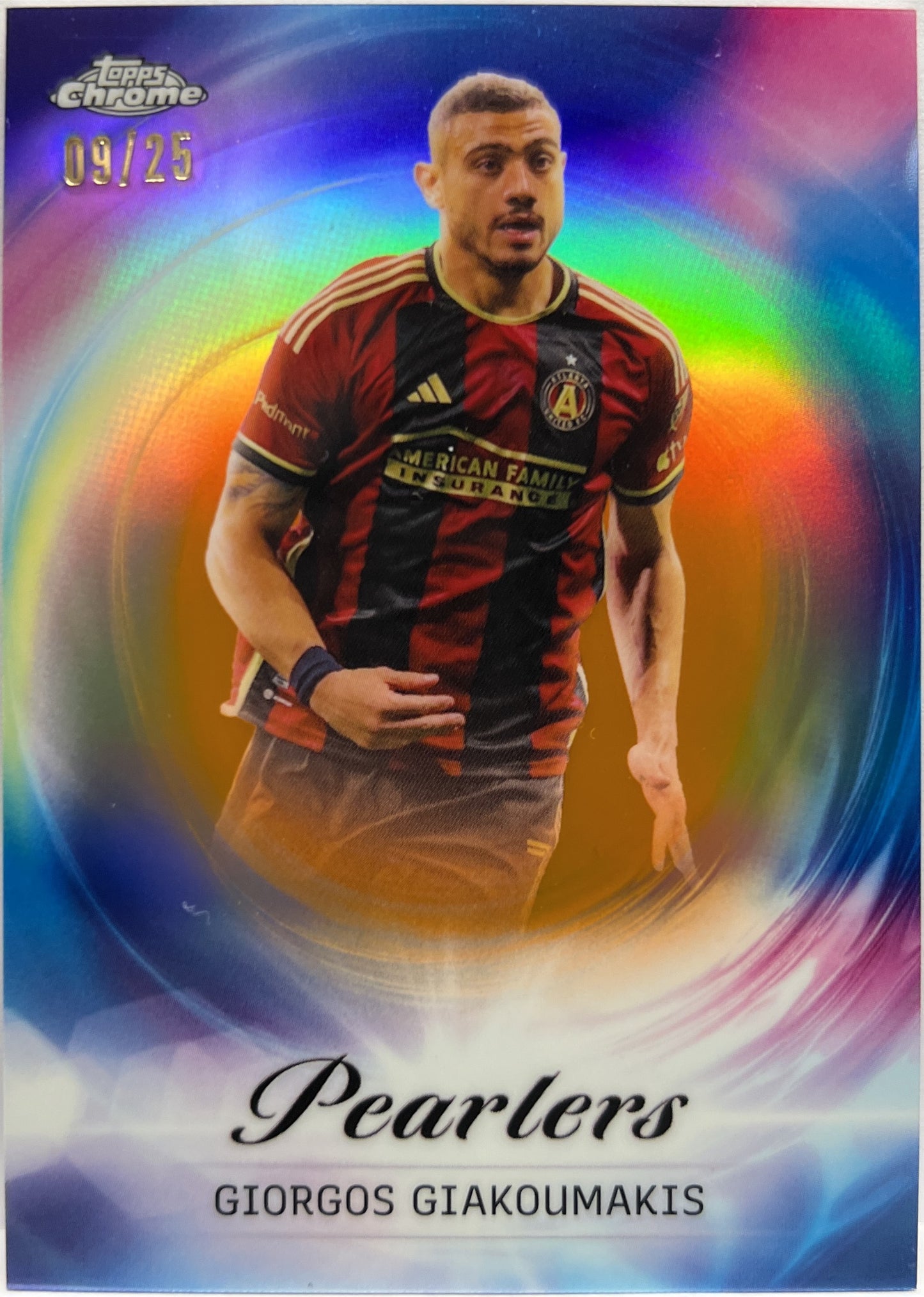 Giorgos Giakoumakis 9/25 Pearless Orange Topps Chrome MLS 2022/23