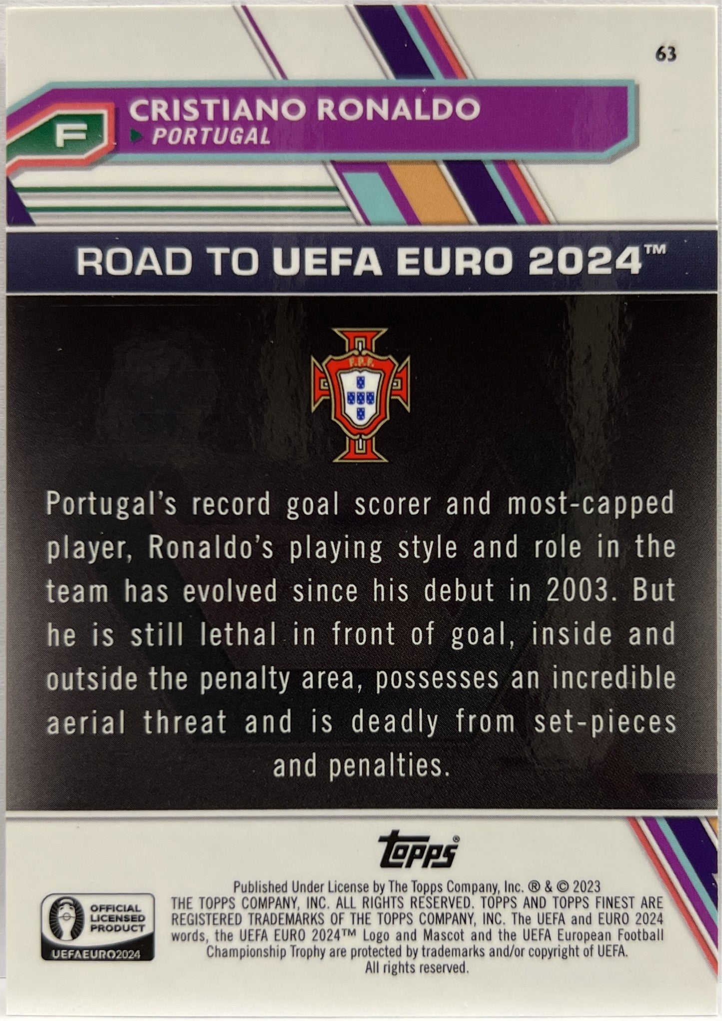 Cristiano Ronaldo Topps Finest Road To Uefa Euro 2024