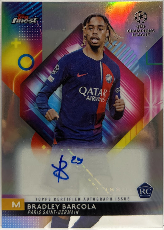 Bradley Barcola Rookie Autograph Topps Finest UCC 2023/24