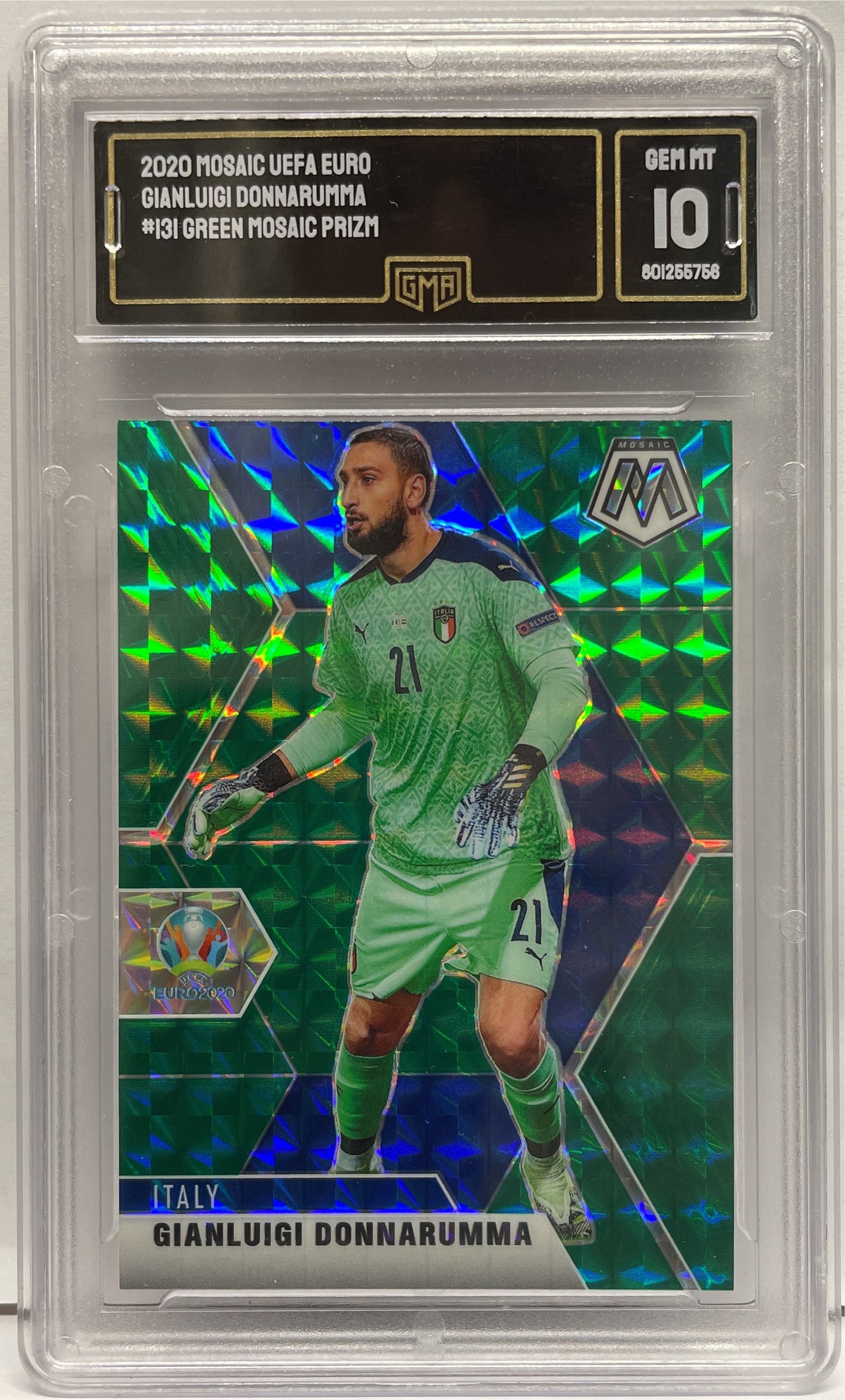 GMA 10 - Gianluigi Donnarumma Green Prizm - Mosaic Uefa Euro 2020