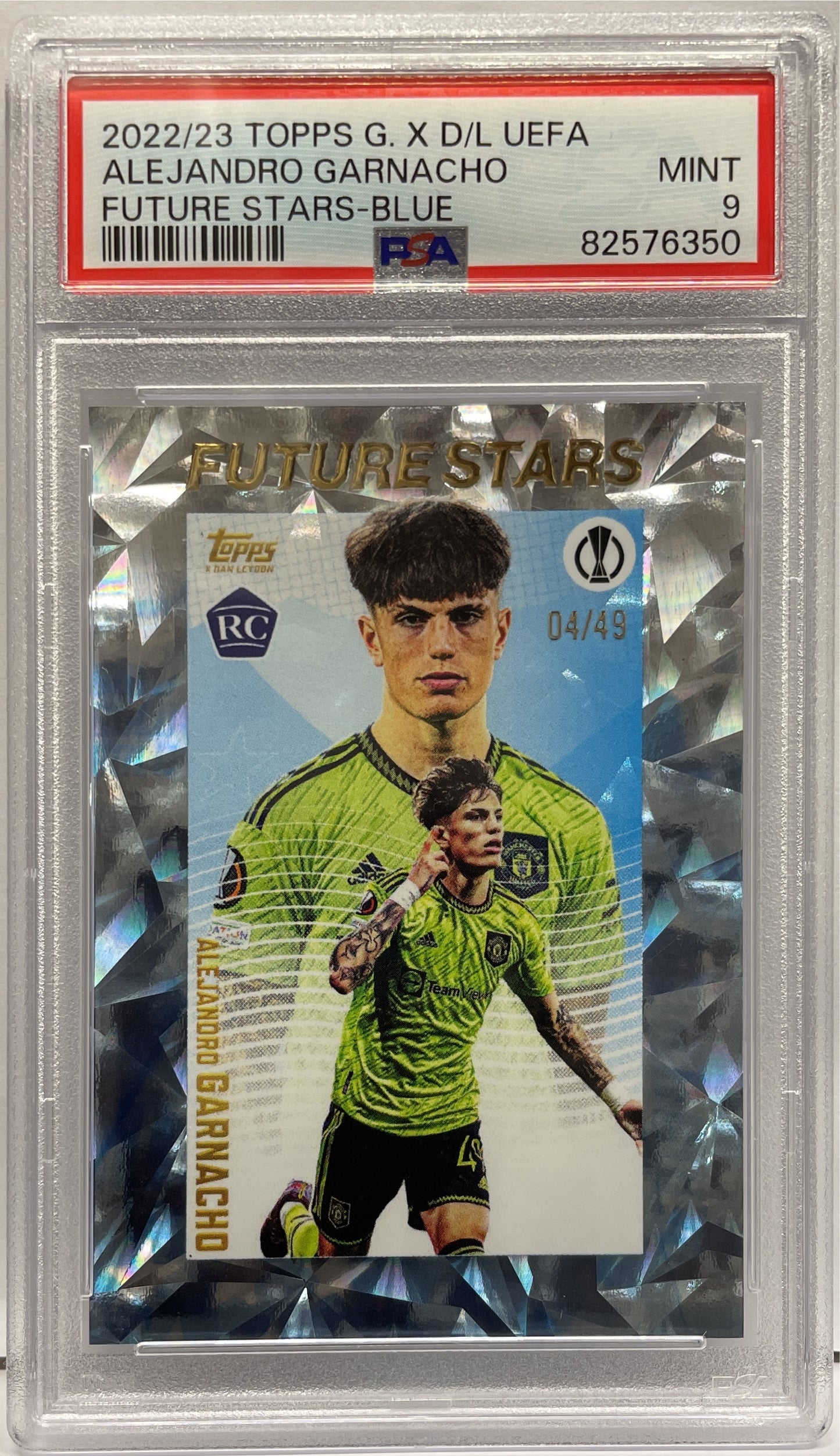 PSA 9 - Alejandro Garnacho 4/49 Rookie Future Stars Blue - Topps Gold 2022/23