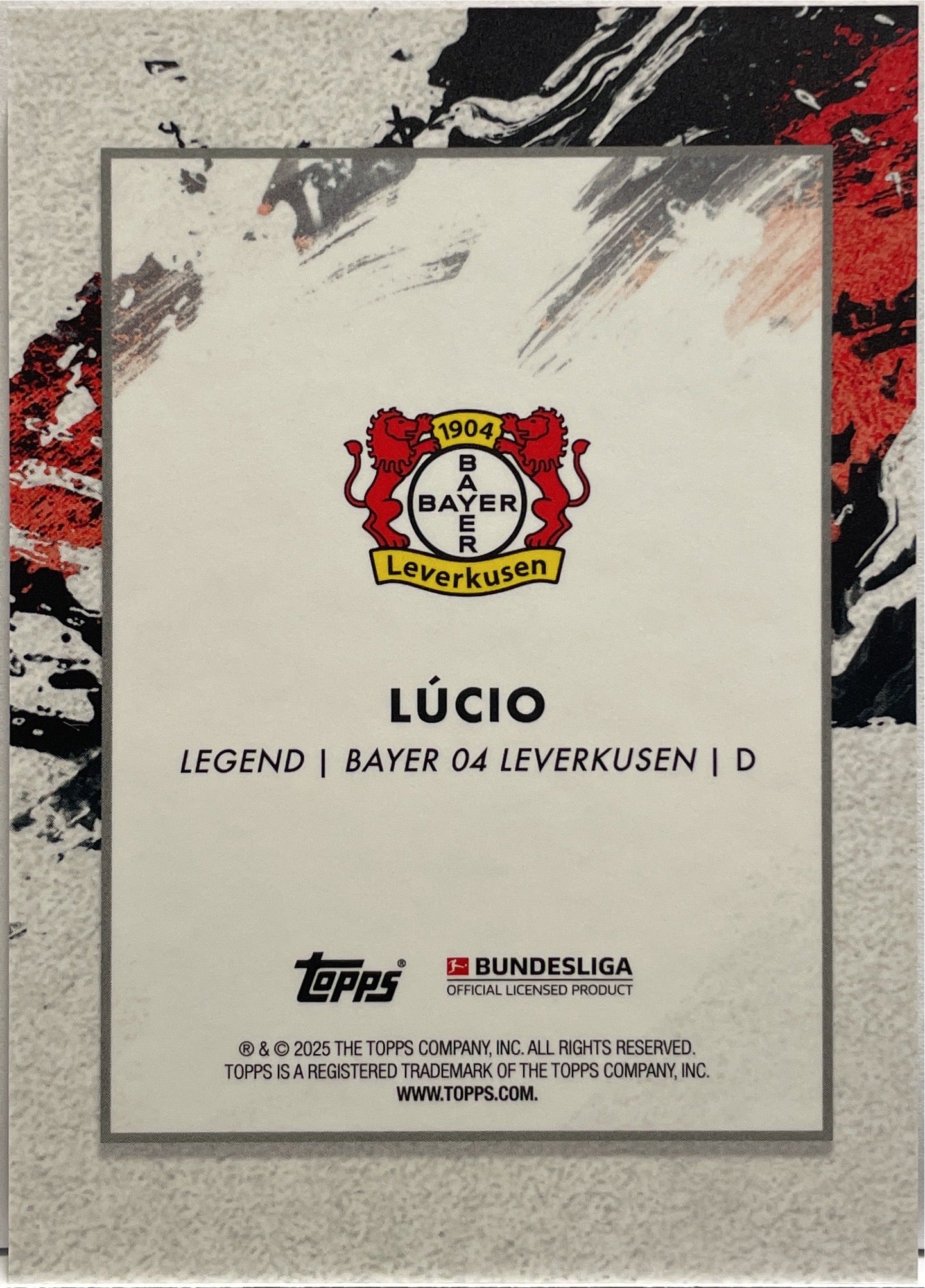 Lucio 1/5 Legacy Red Topps Inception 2024/25