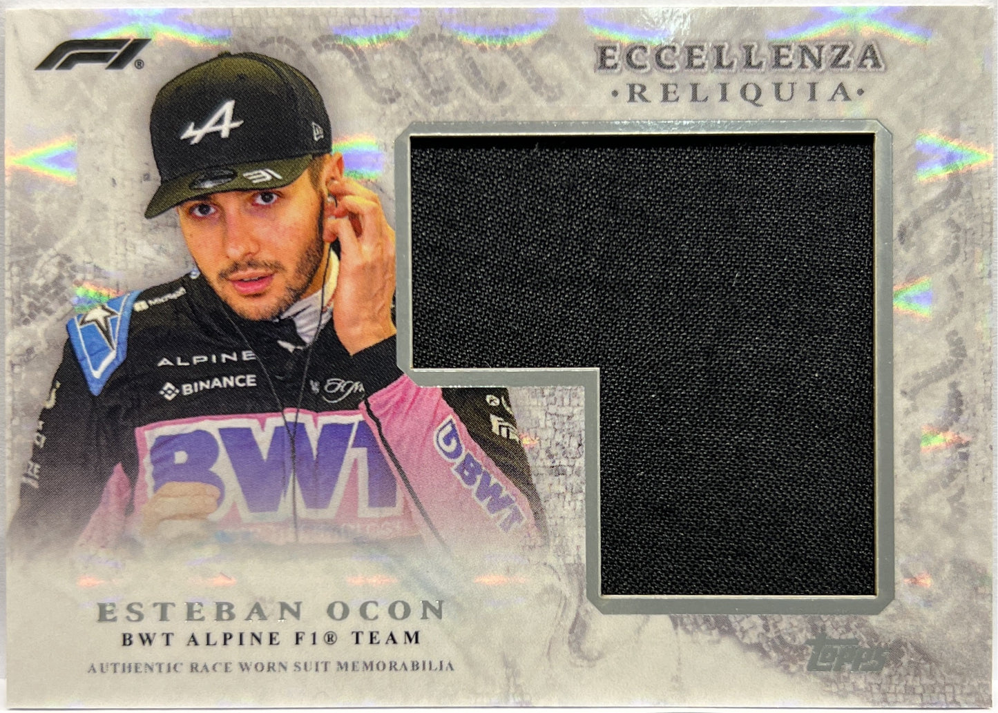 Esteban Ocon Patch Reliquia Topps Eccellenza F1 2024
