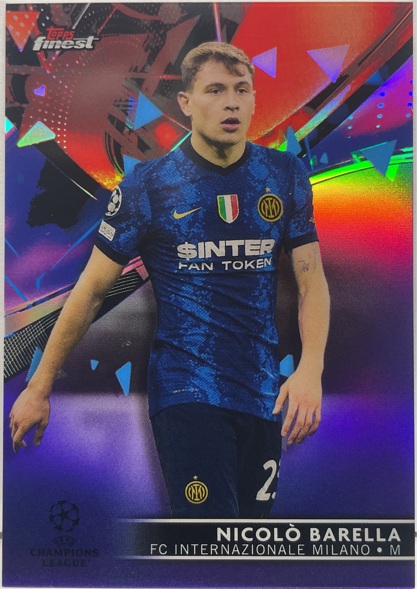 Nicolo Barella 65/299 Purple Topps Finest UCL 2021/22