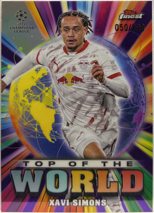 Xavi Simons 50/299 Top of The World Purple Topps Finest UCC 2024/25