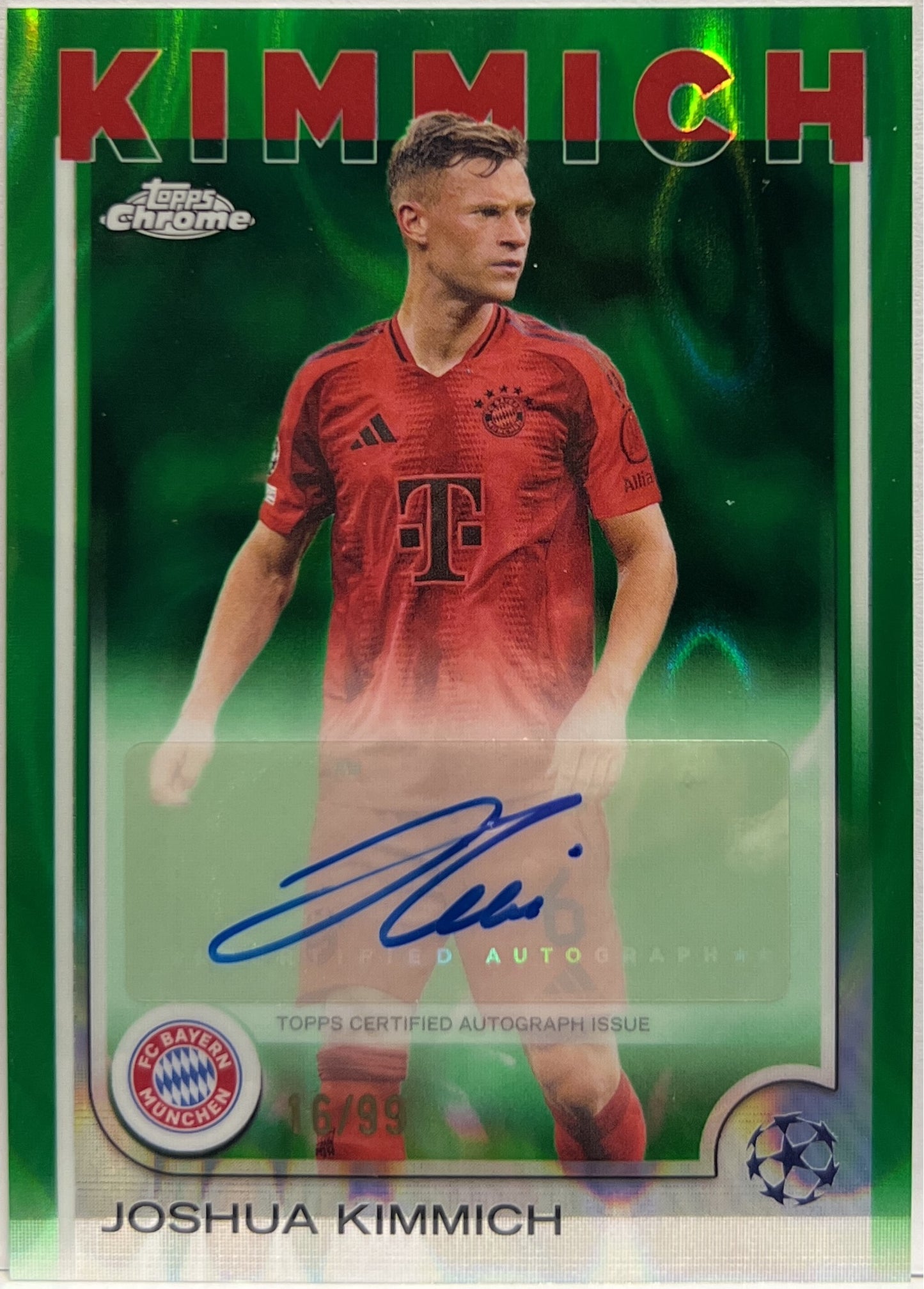 Jousha Kimmich 16/99 Autograph Green Lava Topps Chrome UCC 2024/25