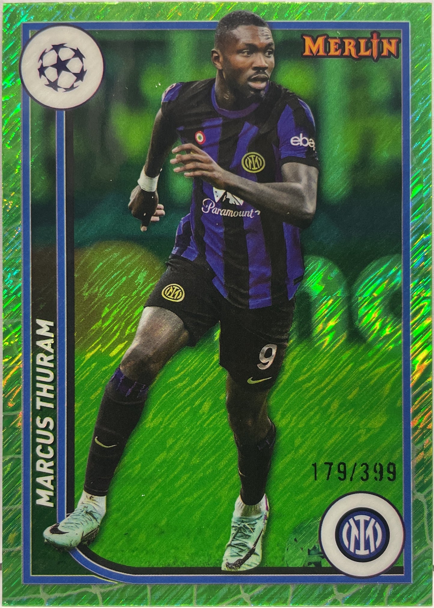 Marcus Thuram 179/399 Green Shimmer Topps Chrome Merlin 2023/24