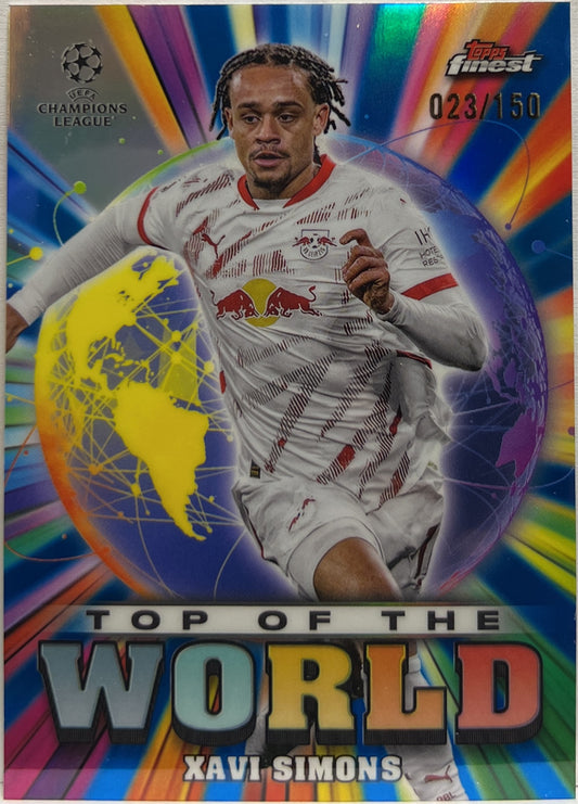 Xavi Simons 23/150 Top of The World Blue Topps Finest UCC 2024/25