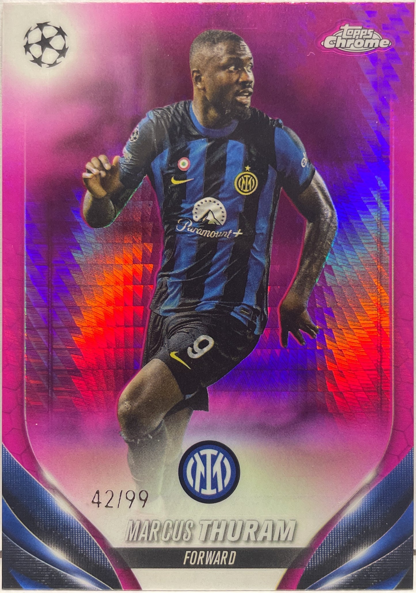 Marcus Thuram 42/99 Pink Topps Chrome UCC 2023/24