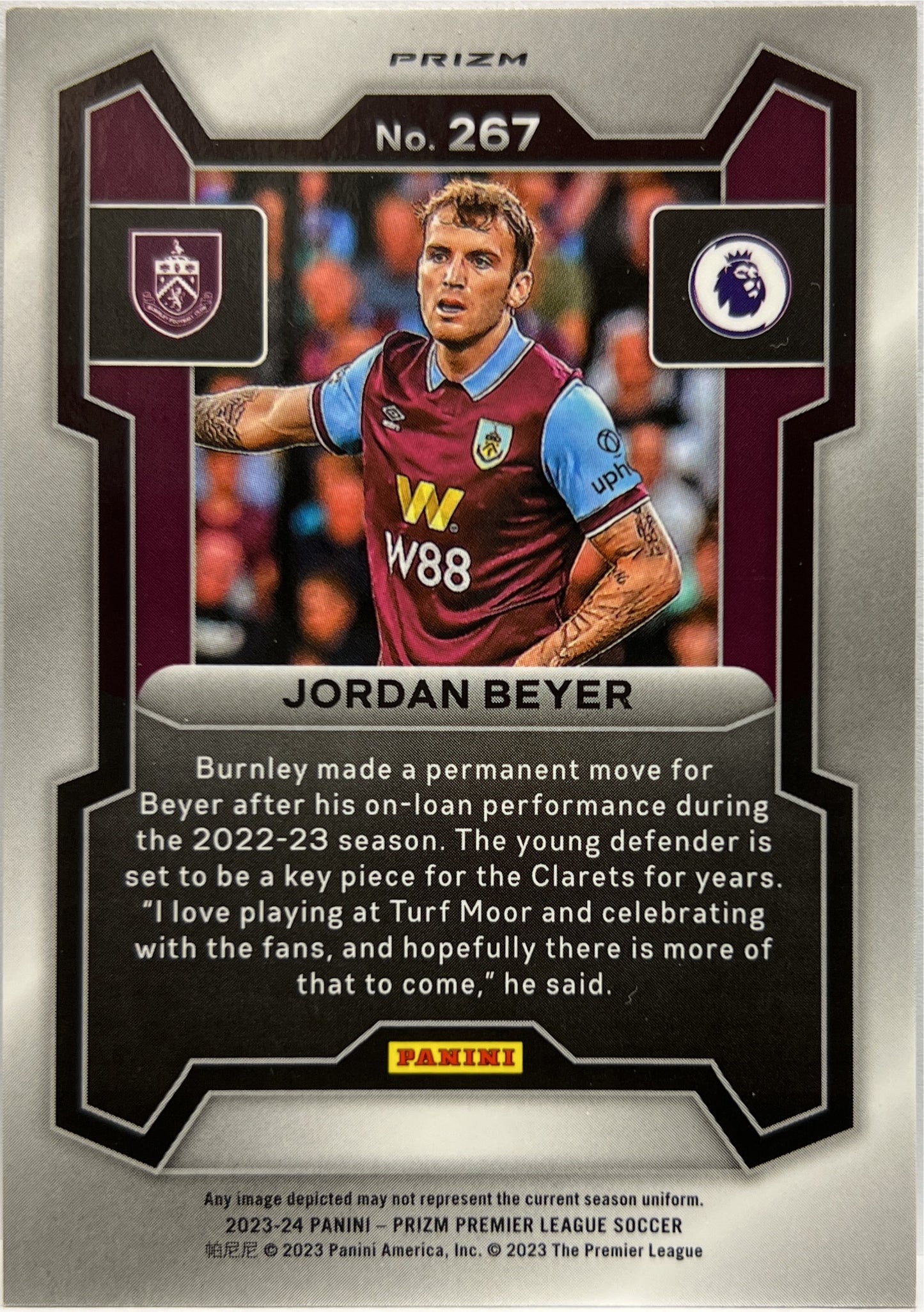 Jordan Beyer Rookie Green Prizm Premier League 2023/24