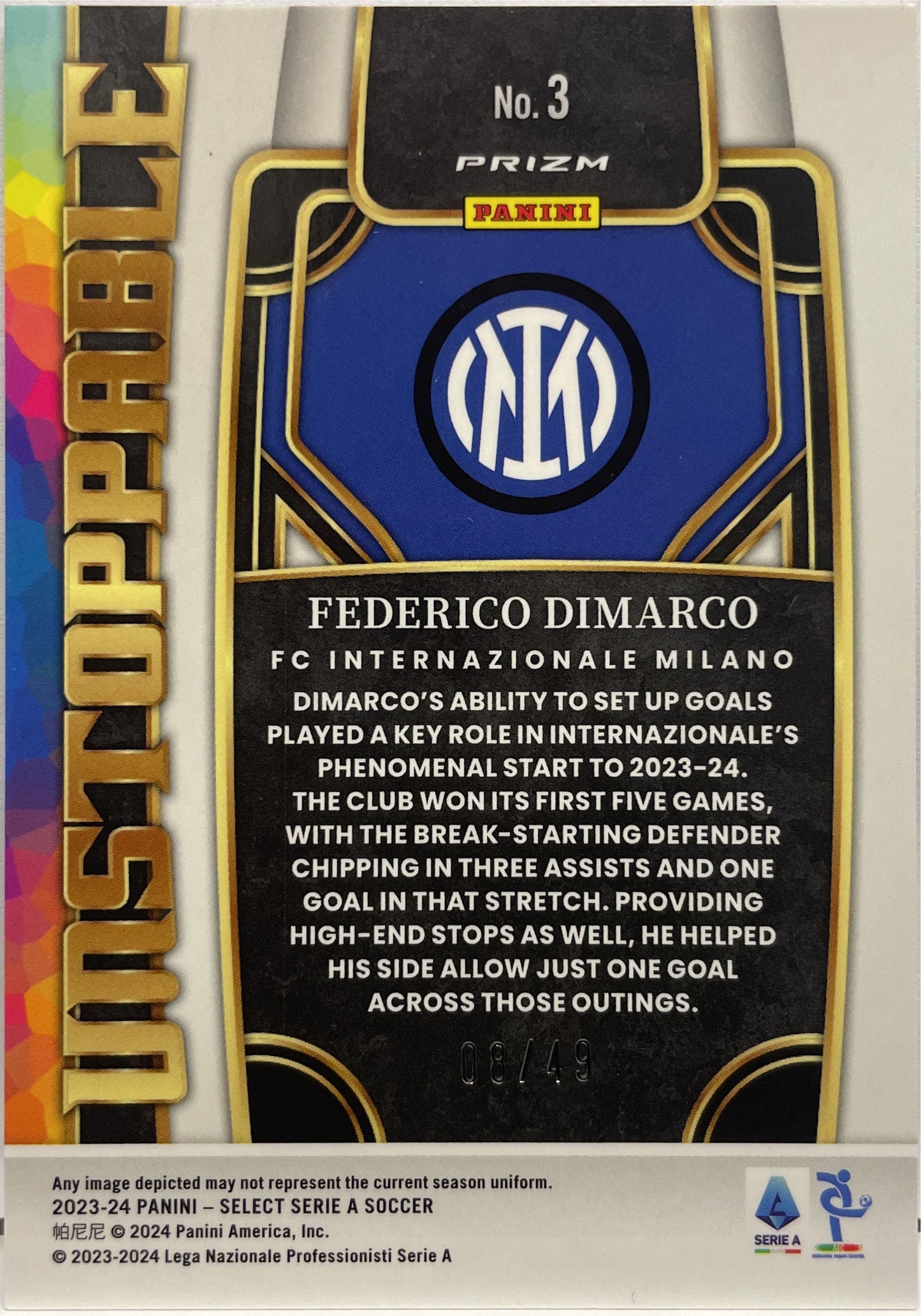 Federico DiMarco 8/49 Unstoppable Select Serie A 2022/23