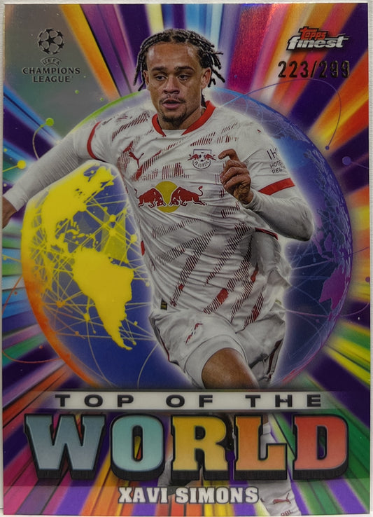 Xavi Simons 223/299 Top of The World Purple Topps Finest UCC 2024/25