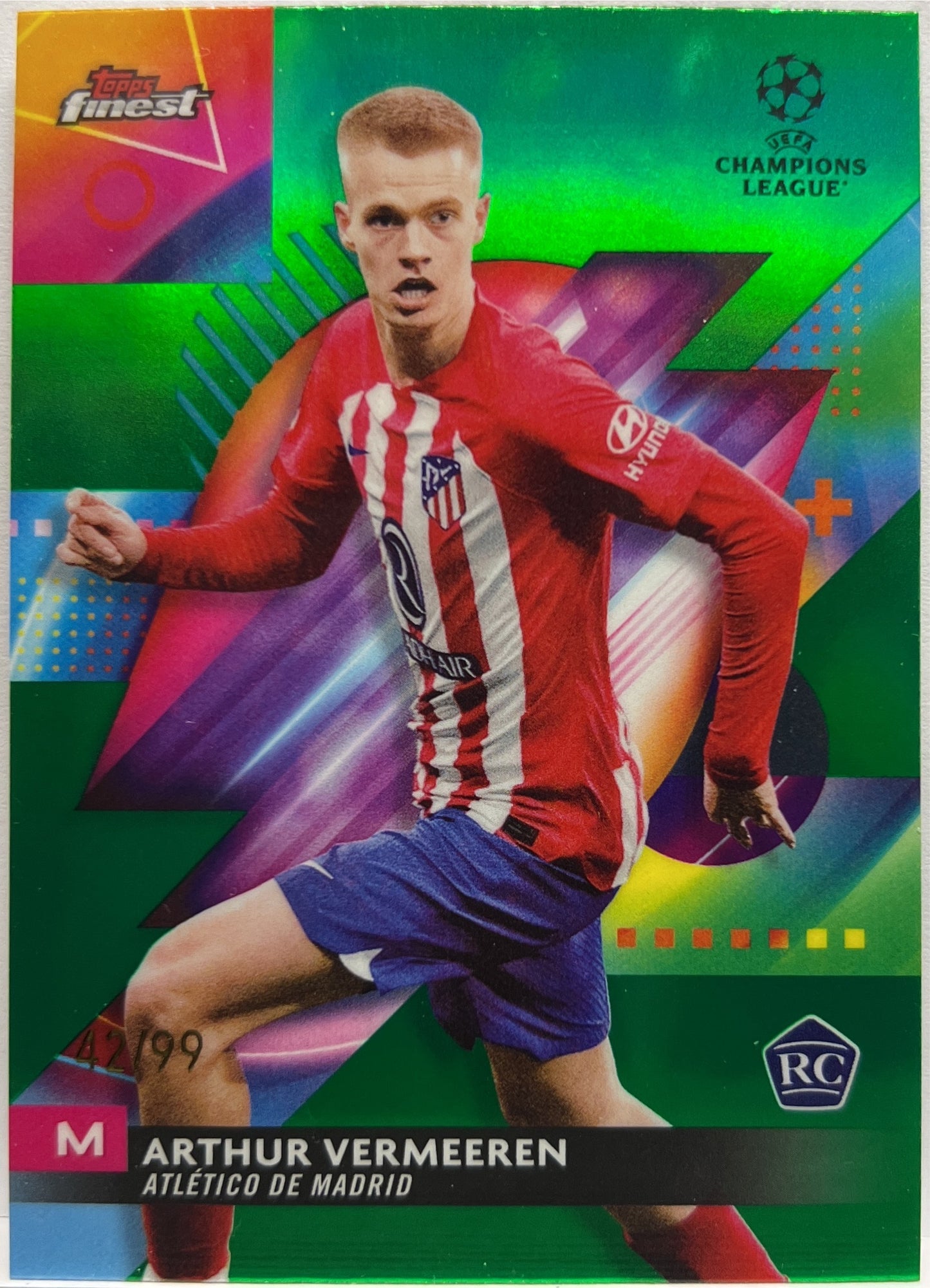 Arthur Vermeeren 42/99 Rookie Green Topps Finest UCC 2023/24