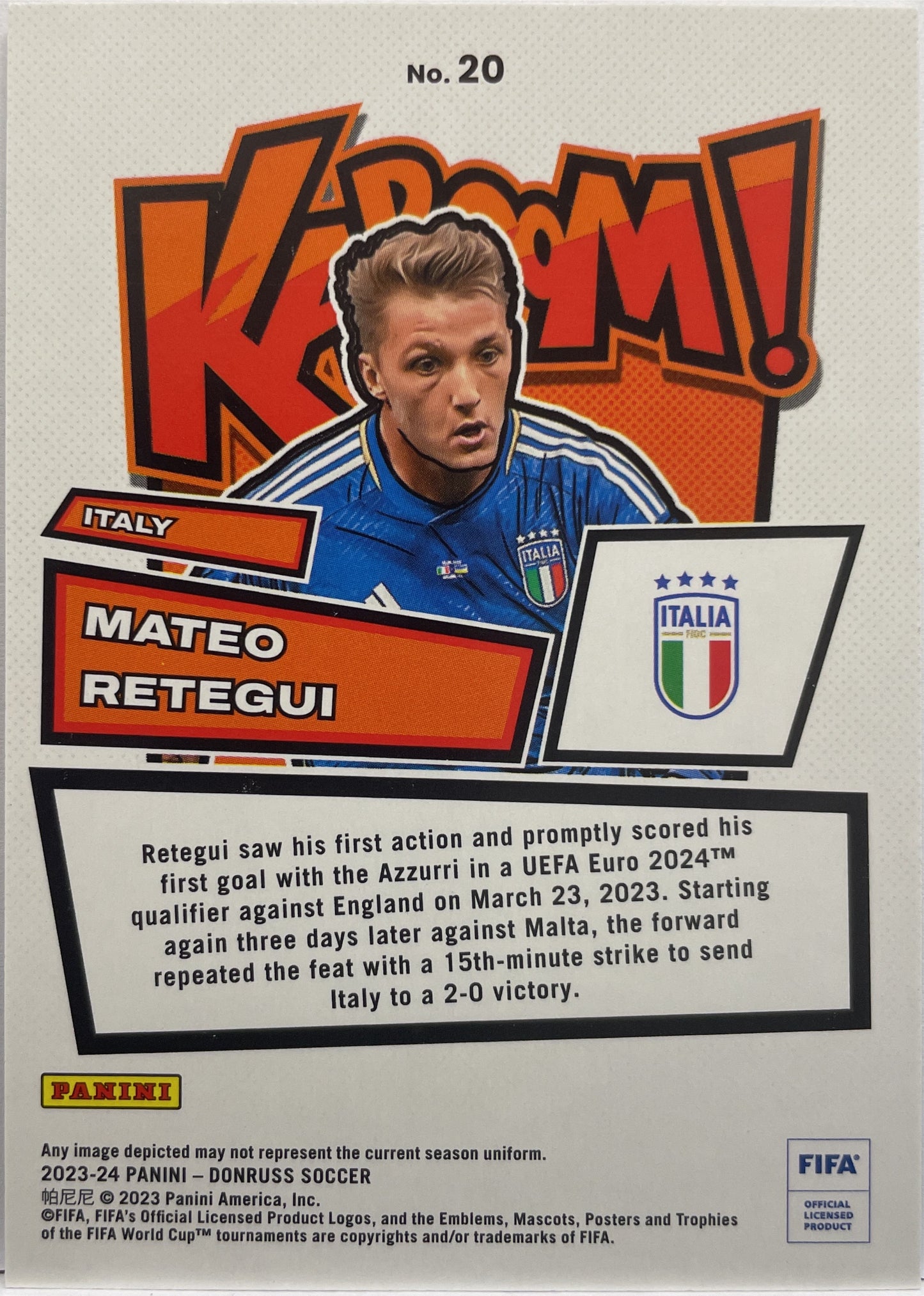 Mateo Retegui Rookie Kaboom Donruss Fifa 2023/24