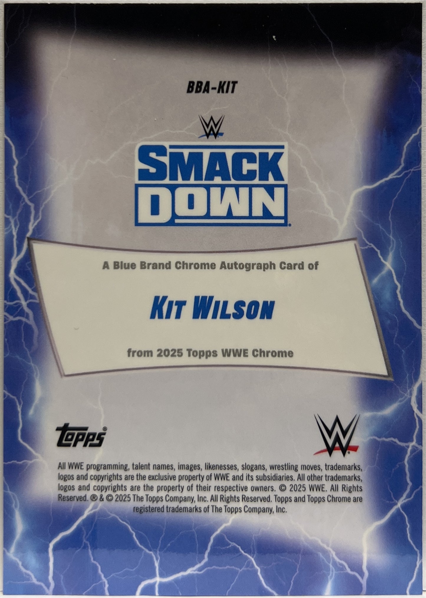 Kit Wilson Autograph Topps Chrome WWE 2025
