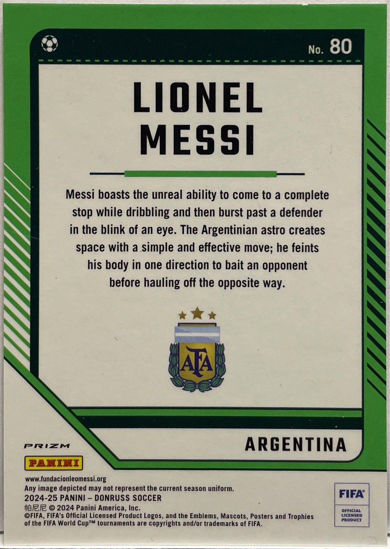 Lionel Messi Optic Holo Panini Donruss Fifa 2024/25