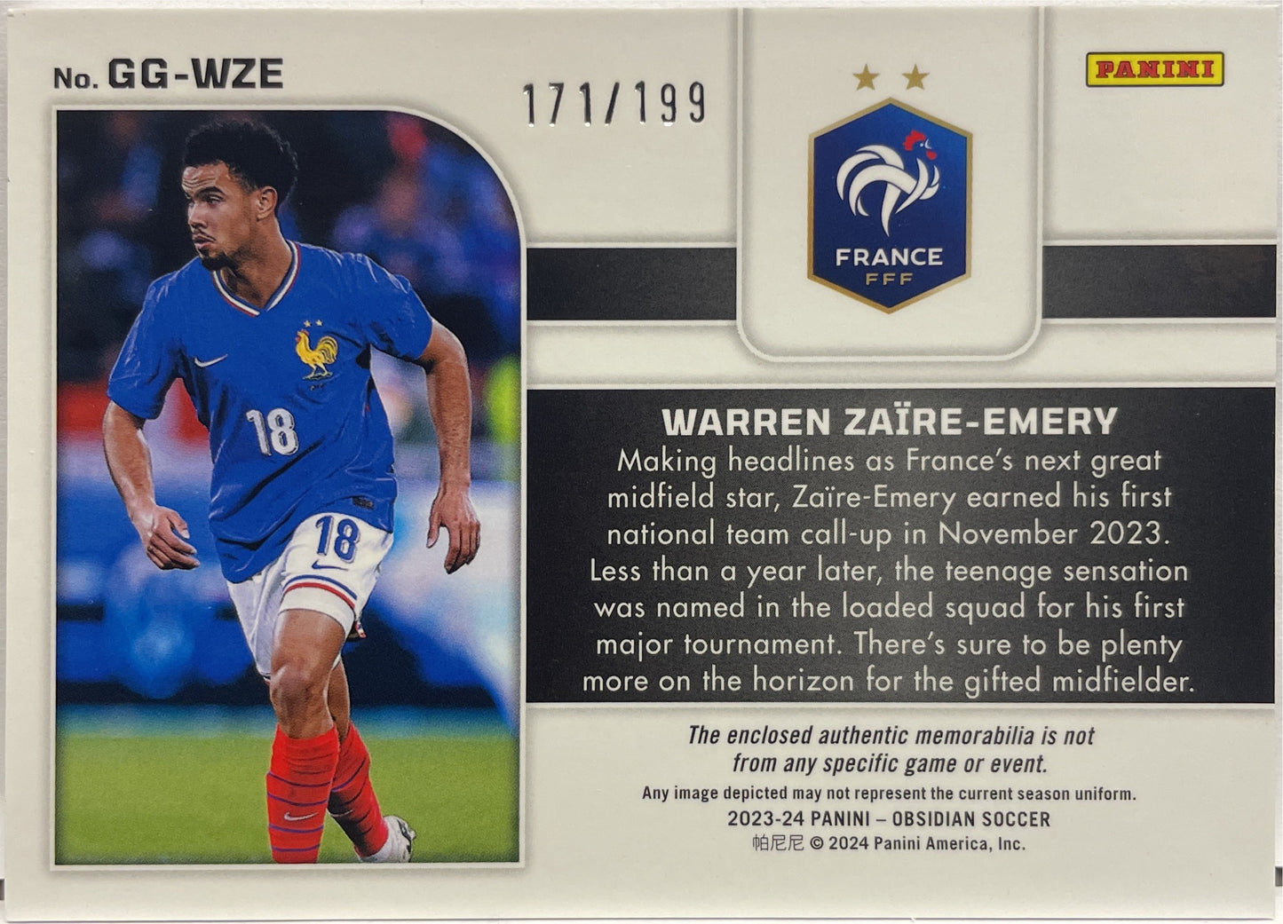Warren Zaire-Emery 171/199 Patch Galaxy Gear Obsidian 2023/24