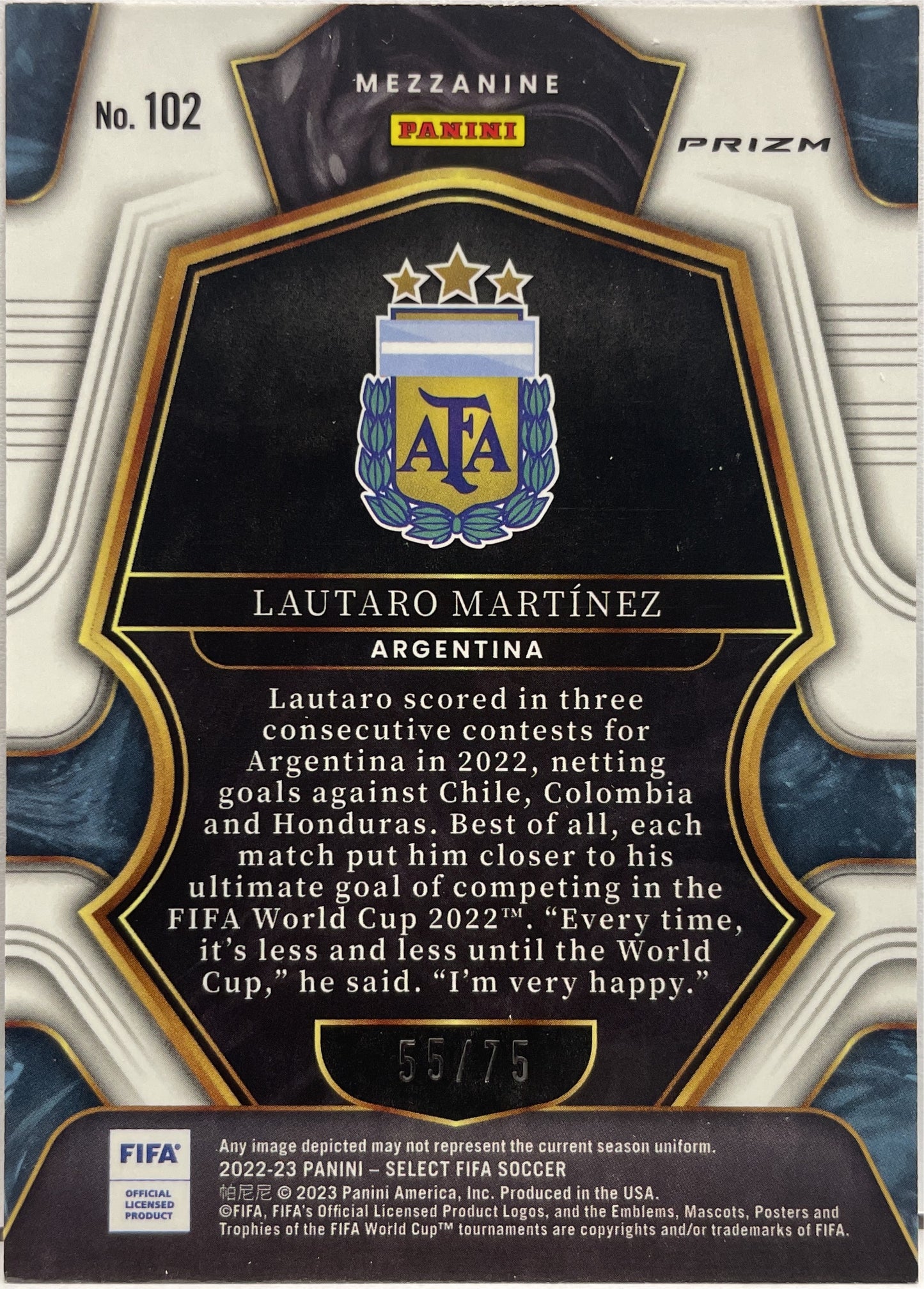 Lautaro Martinez 55/75 Mezzanine Purple Select Fifa 2022/23