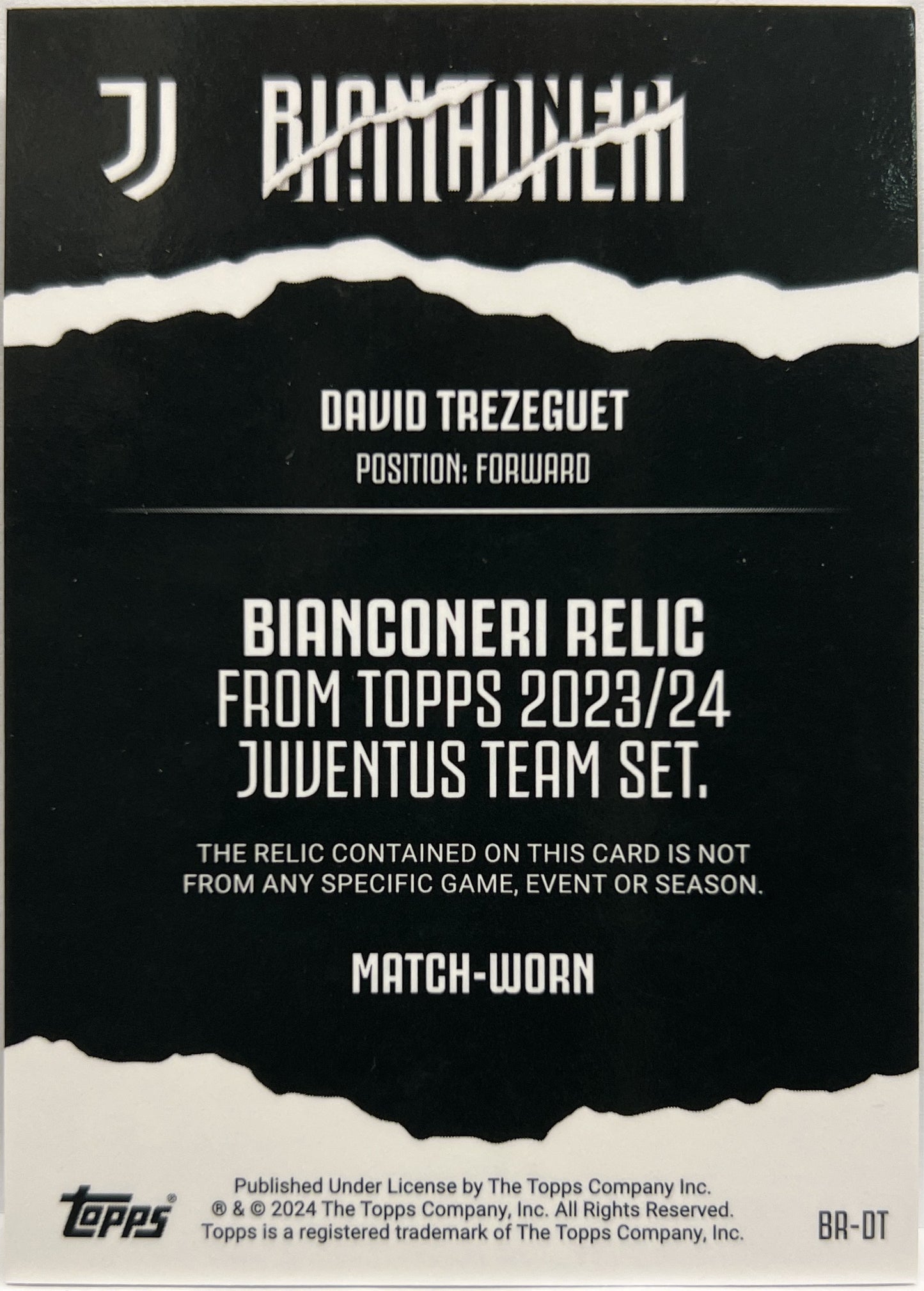 David Trezeguet Patch Worn Bianconeri Topps Team Set Juventus 2023/24