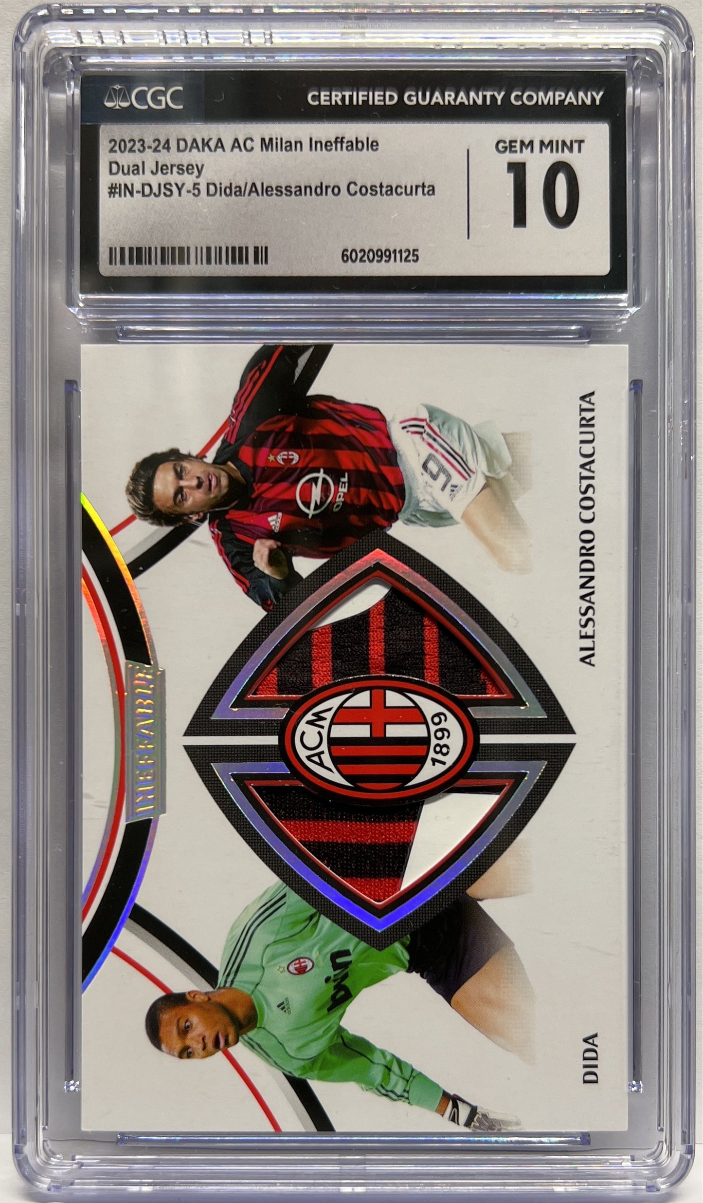 Dida & Alessandro Costacurta 4/10 Patch Dual Jersey Ineffable Daka Milan One & Two 2023/24 CGC 10