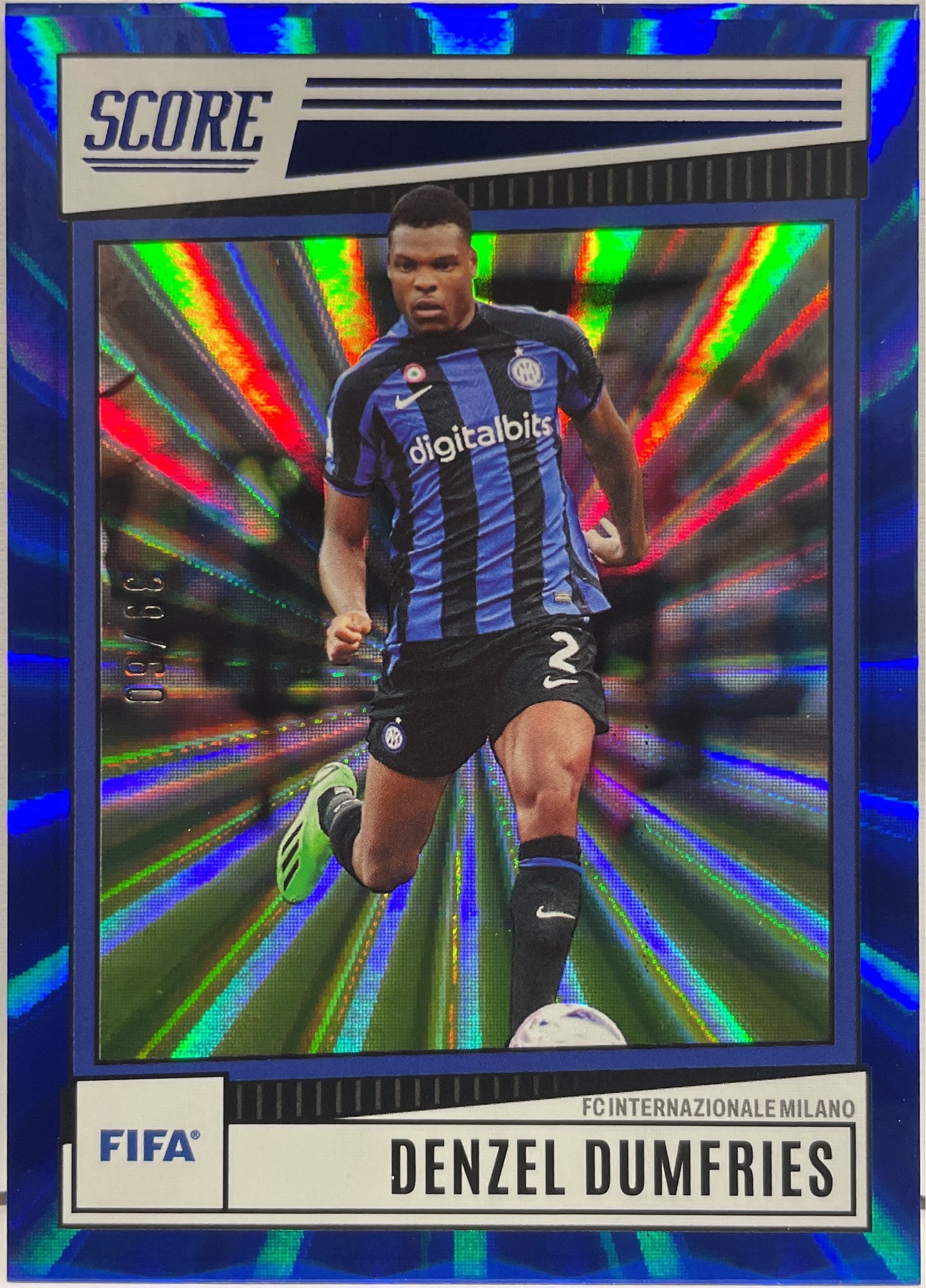 Denzel Dumfries 39/60 BLue Laser Score Fifa 2022/23