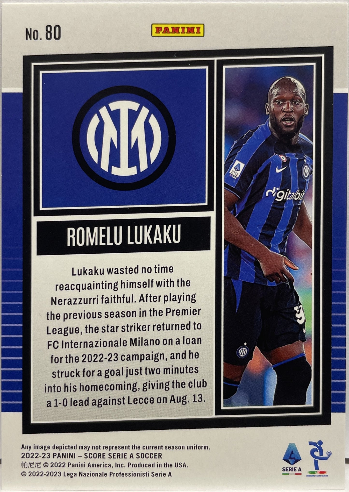 Romelu Lukaku 2/60 BLue Laser Score Serie A 2022/23