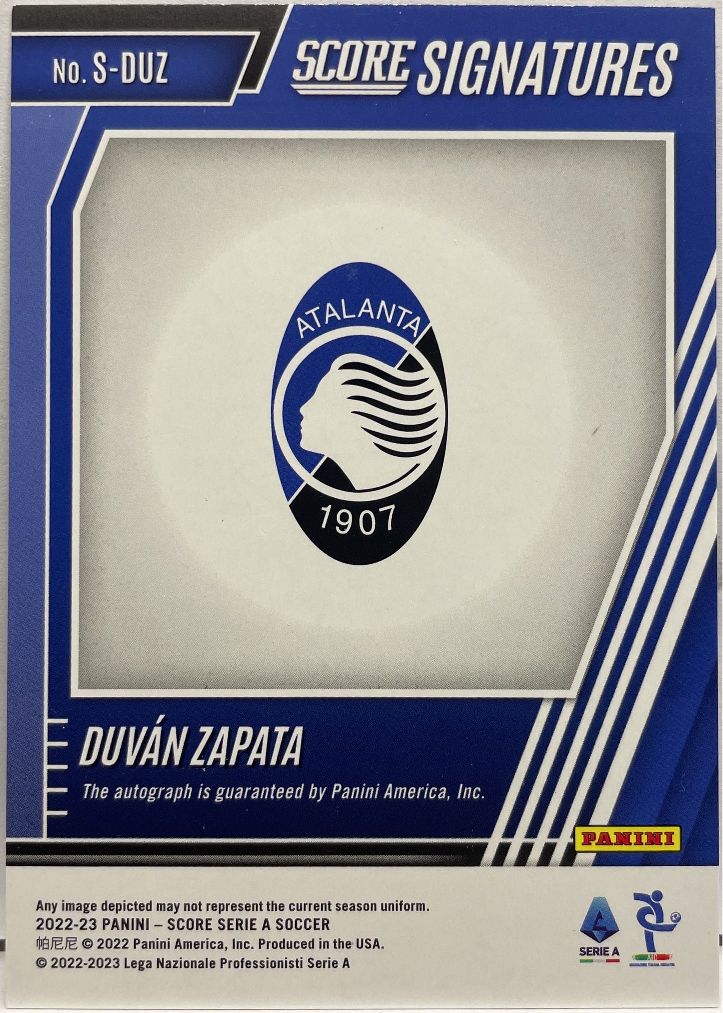 Duvan Zapata 103/199 Autograph Score Serie A 2022/23