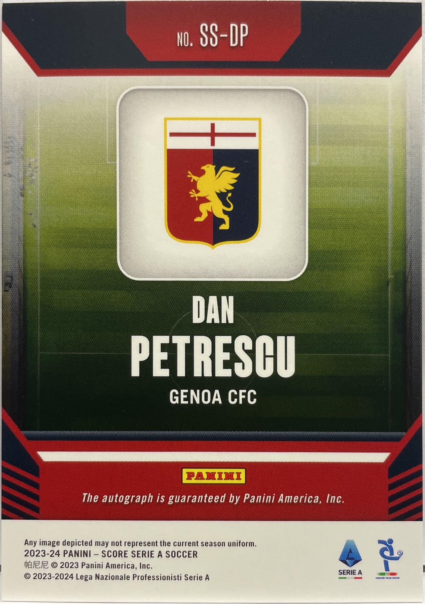 Dan Petrescu 132/199 Autograph Score Serie A 2023/24