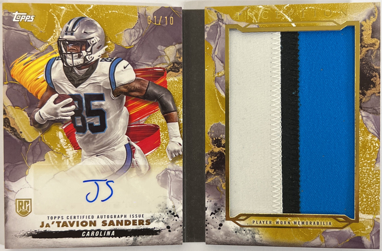Ja Tavion Sanders 1/10 Rookie Autograph Booklet Topps Inception Football NFL 2024