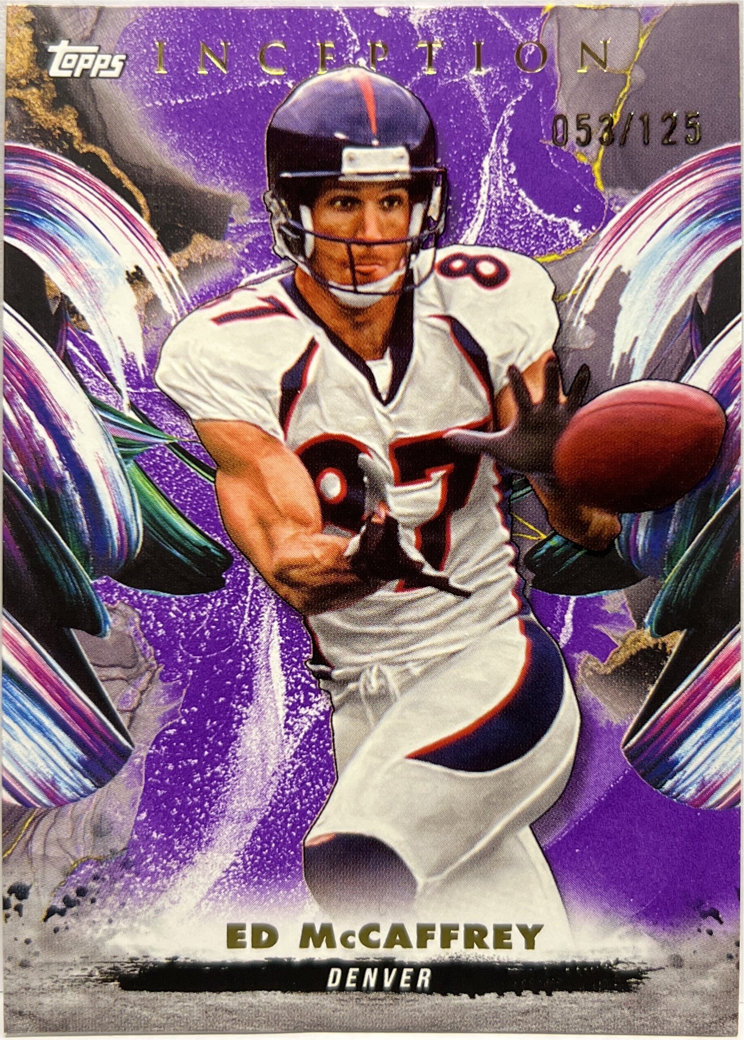Ed McCaffrey 53/125 Purple Topps Inception Football NFL 2024