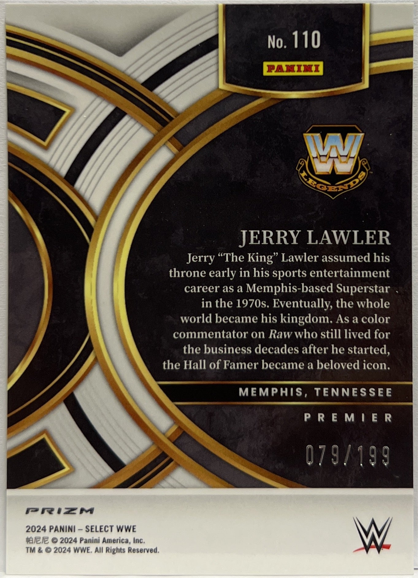 Jerry Lawler 79/199 Premier Blue Select WWE 2024