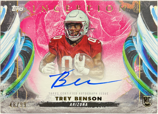 Trey Benson 48/99 Rookie Autograph On Card  Magenta Topps Inception Football NFL 2024