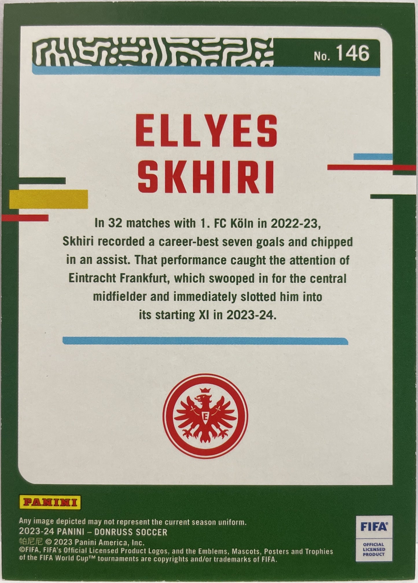 Ellyes Skhiri 11/49 Blue Donruss Fifa 2023/24