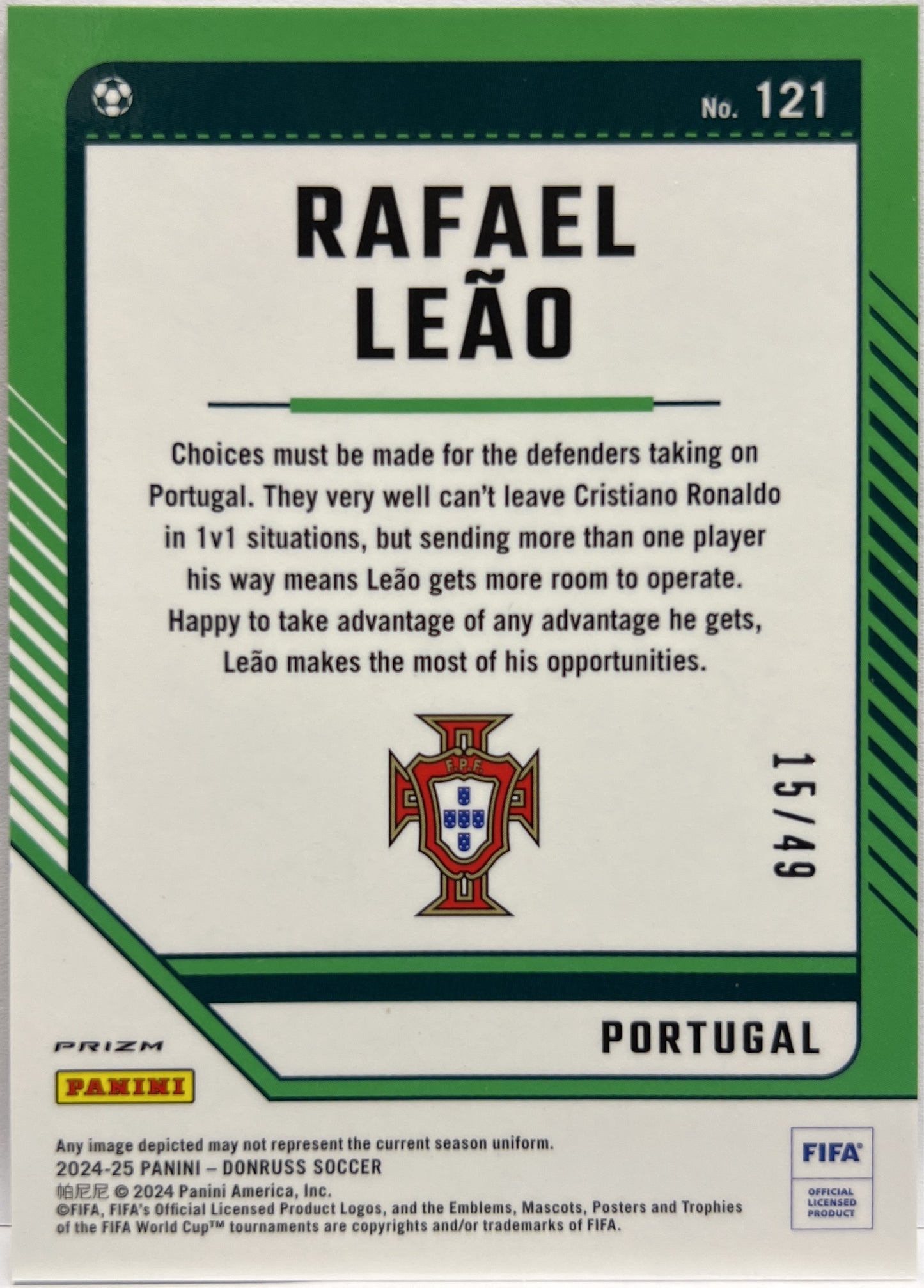 Rafael Leao 15/49 Optic Teal Mojo Donruss Fifa 2024/25