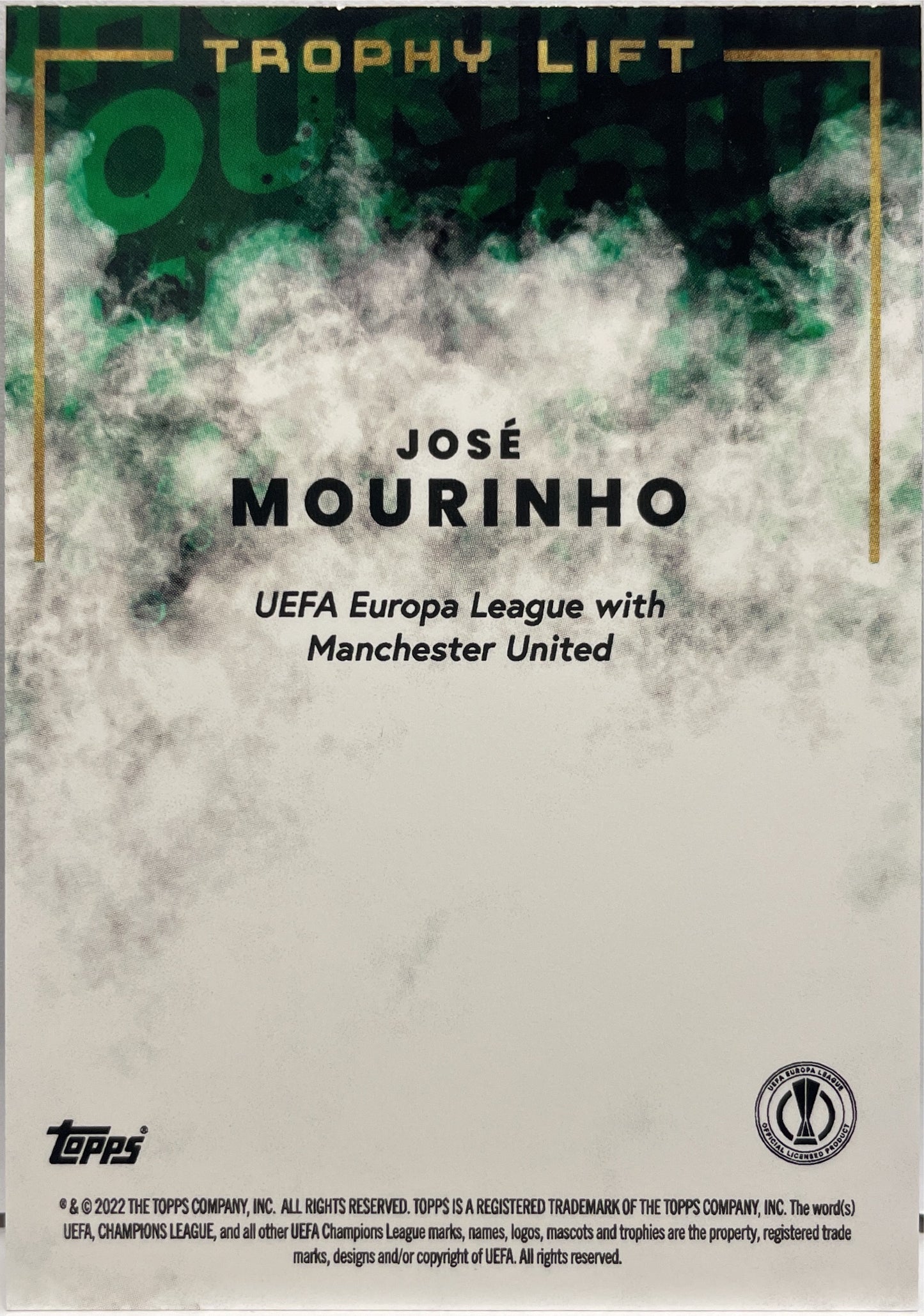 Jose Mourinho 73/99 Autograph Trophy Lift Topps Jose Mourinho Platinum Curated Set 2022