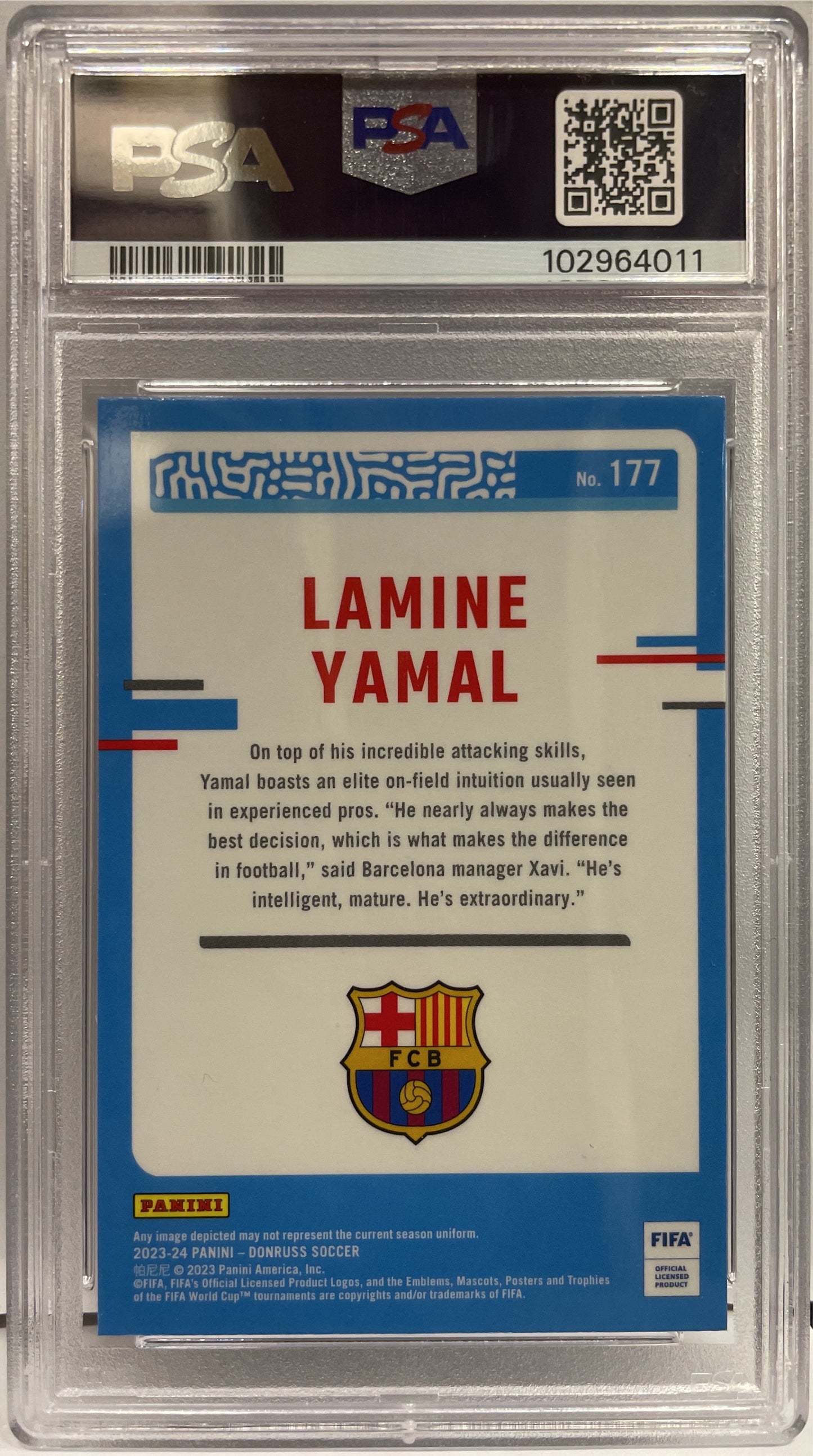 PSA 10 Lamine Yamal Rated Rookie Optic Donruss Fifa 2023/24 COD:102964011