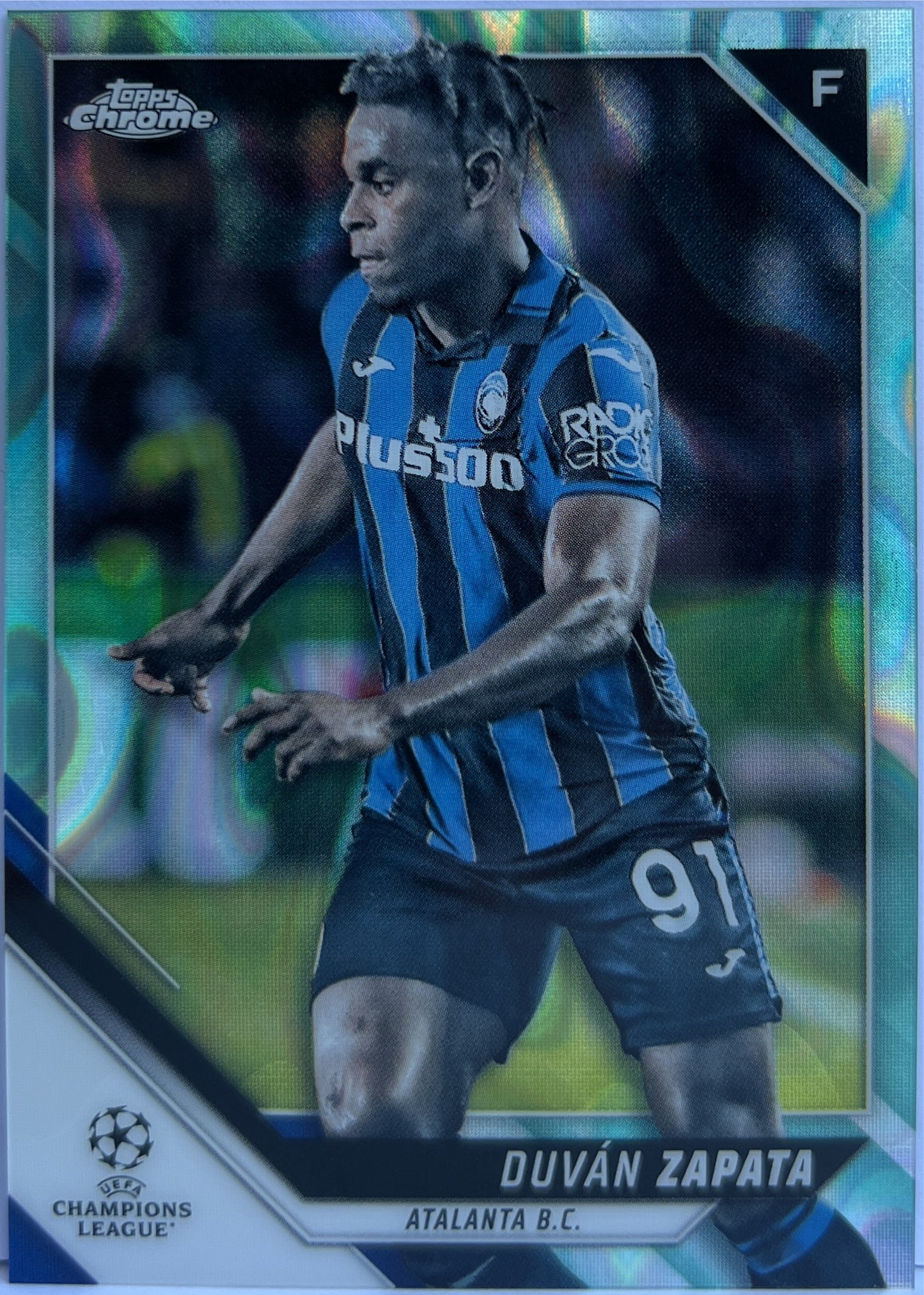 Duvan Zapata Aqua Lava Topps Chrome UCL 2021/22